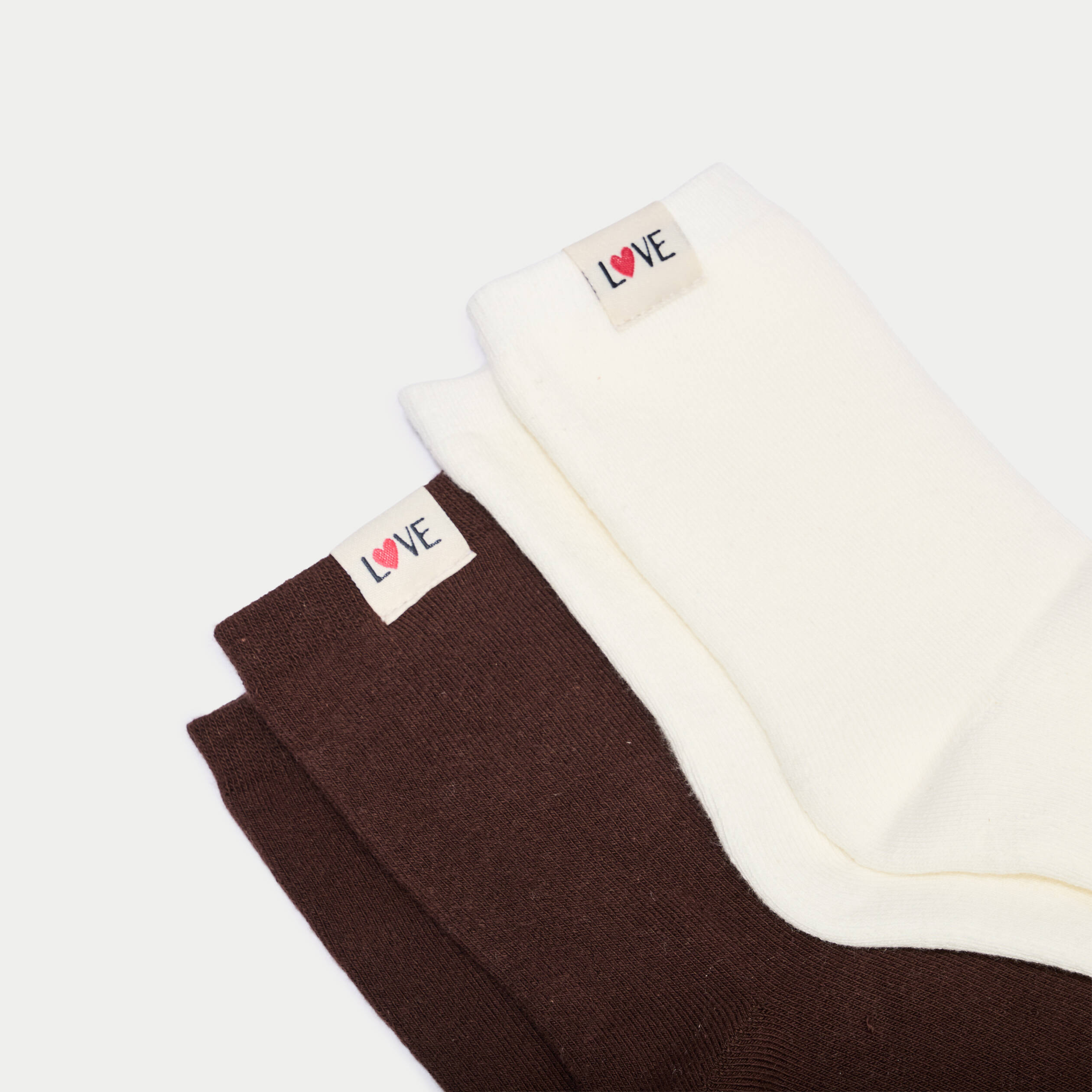 Lot de 2 paires de chaussettes marron fonc&eacute; femme