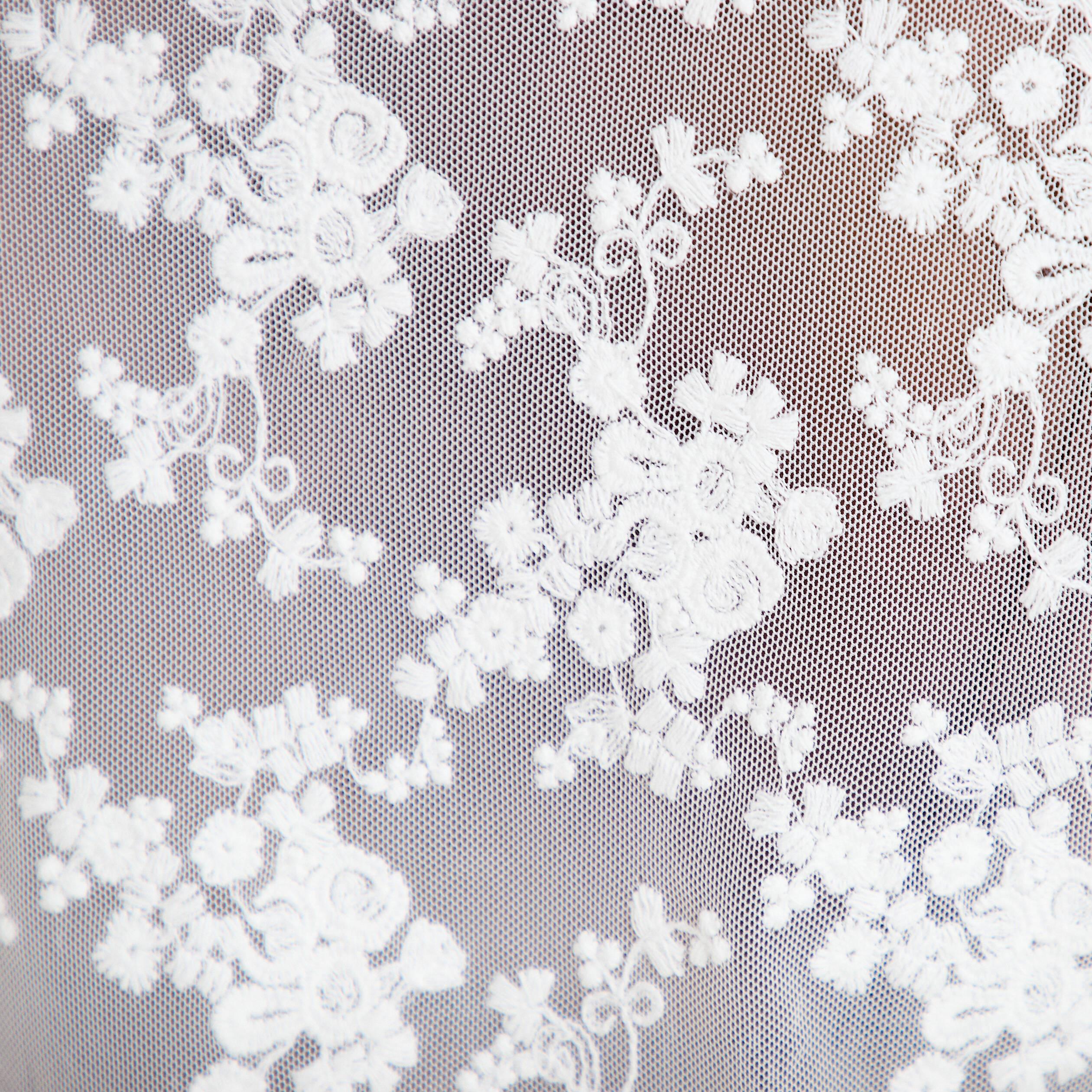 Blouse dentelle &agrave; volants ecru femme