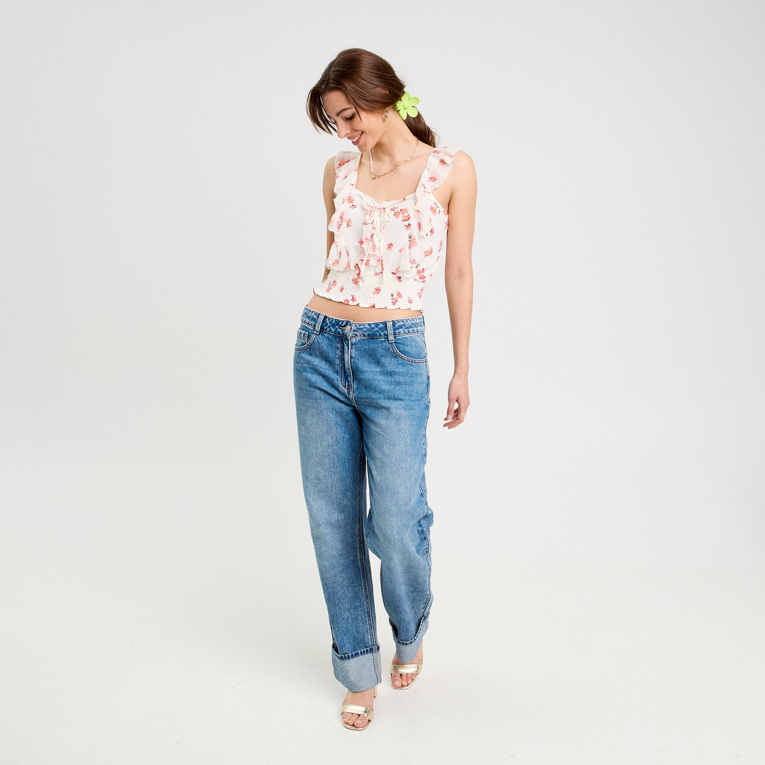 Blouse sans manches blanc femme