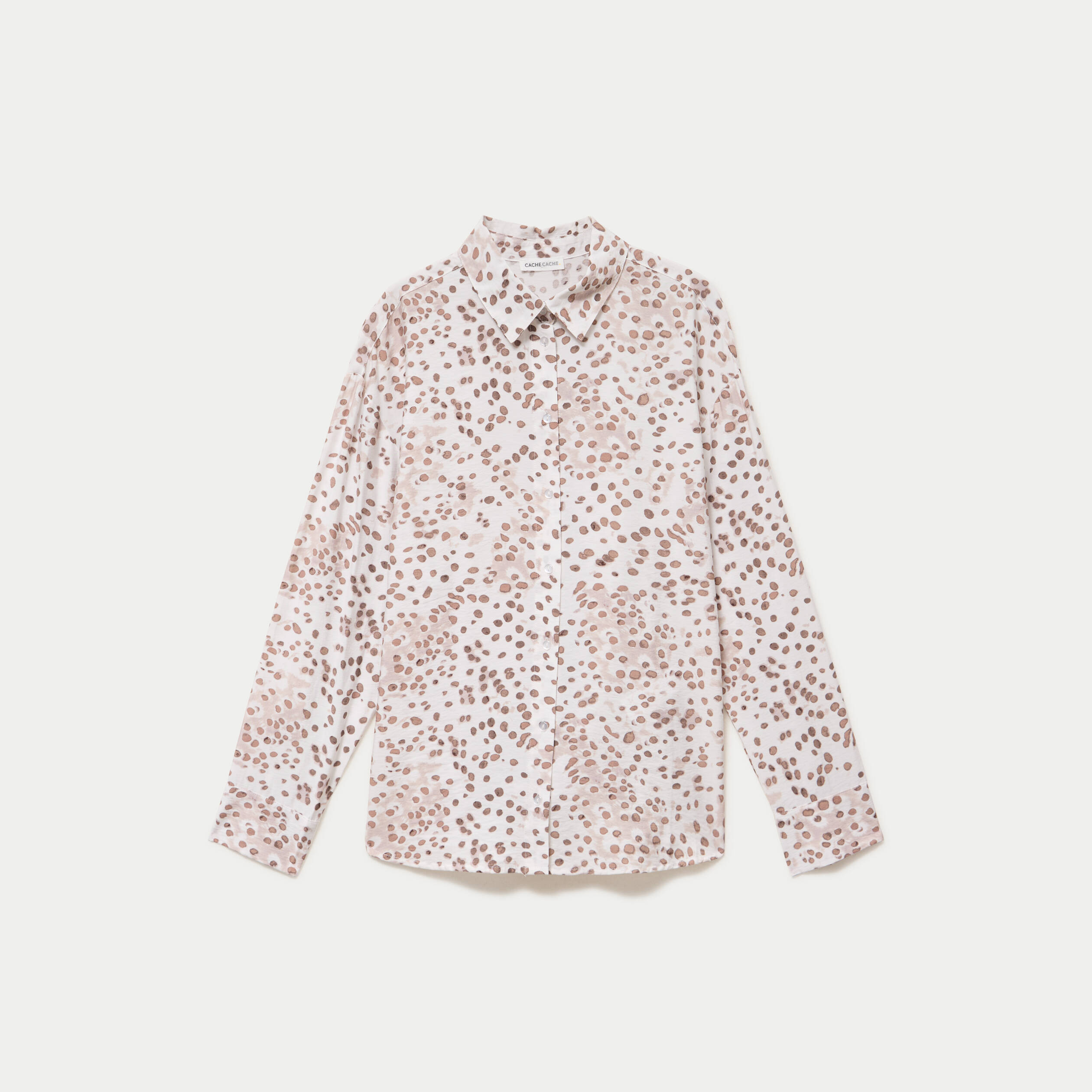 Chemise droite manches longues blanc femme