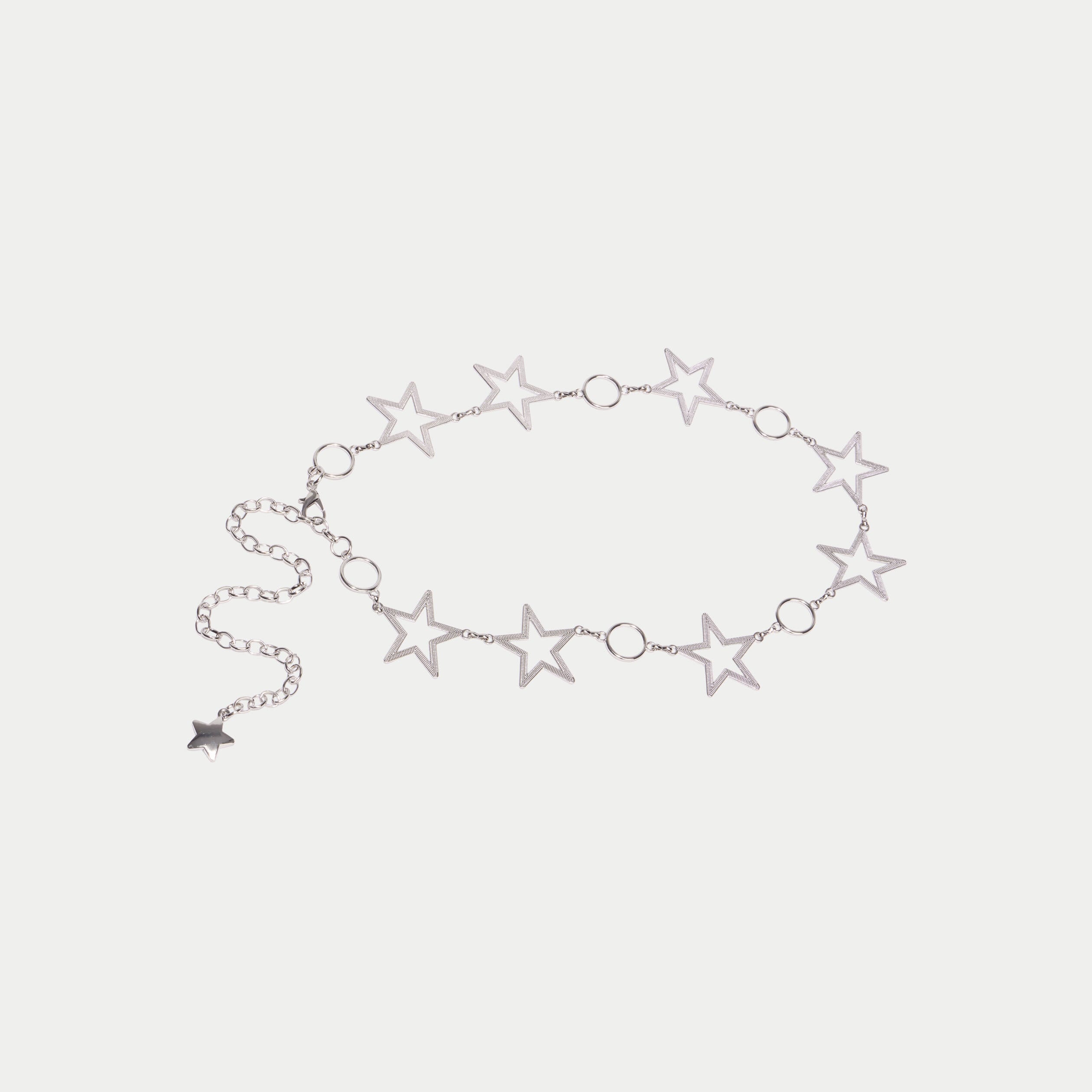 Ceinture fine avec cha&icirc;ne gris argent femme