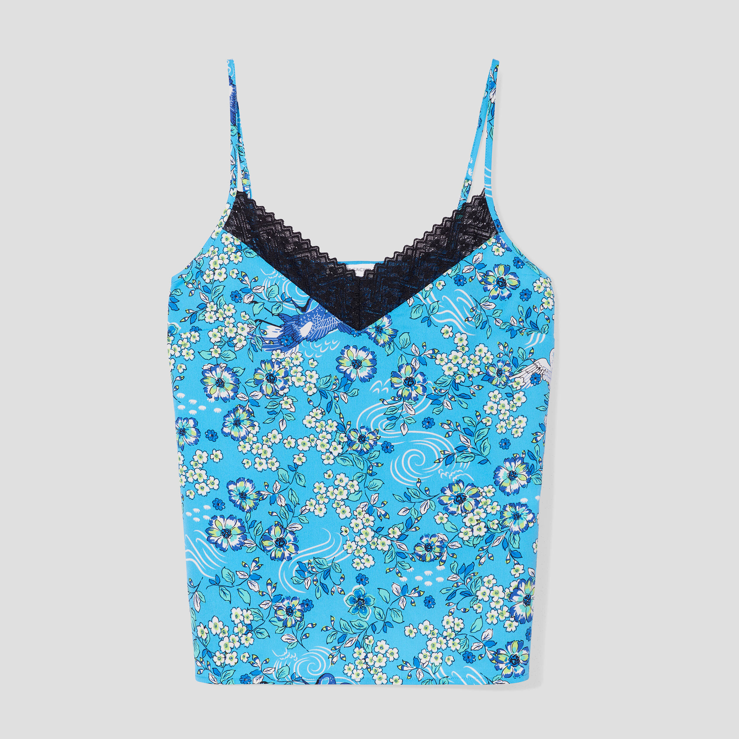 D&eacute;bardeur avec dentelle bleu clair femme