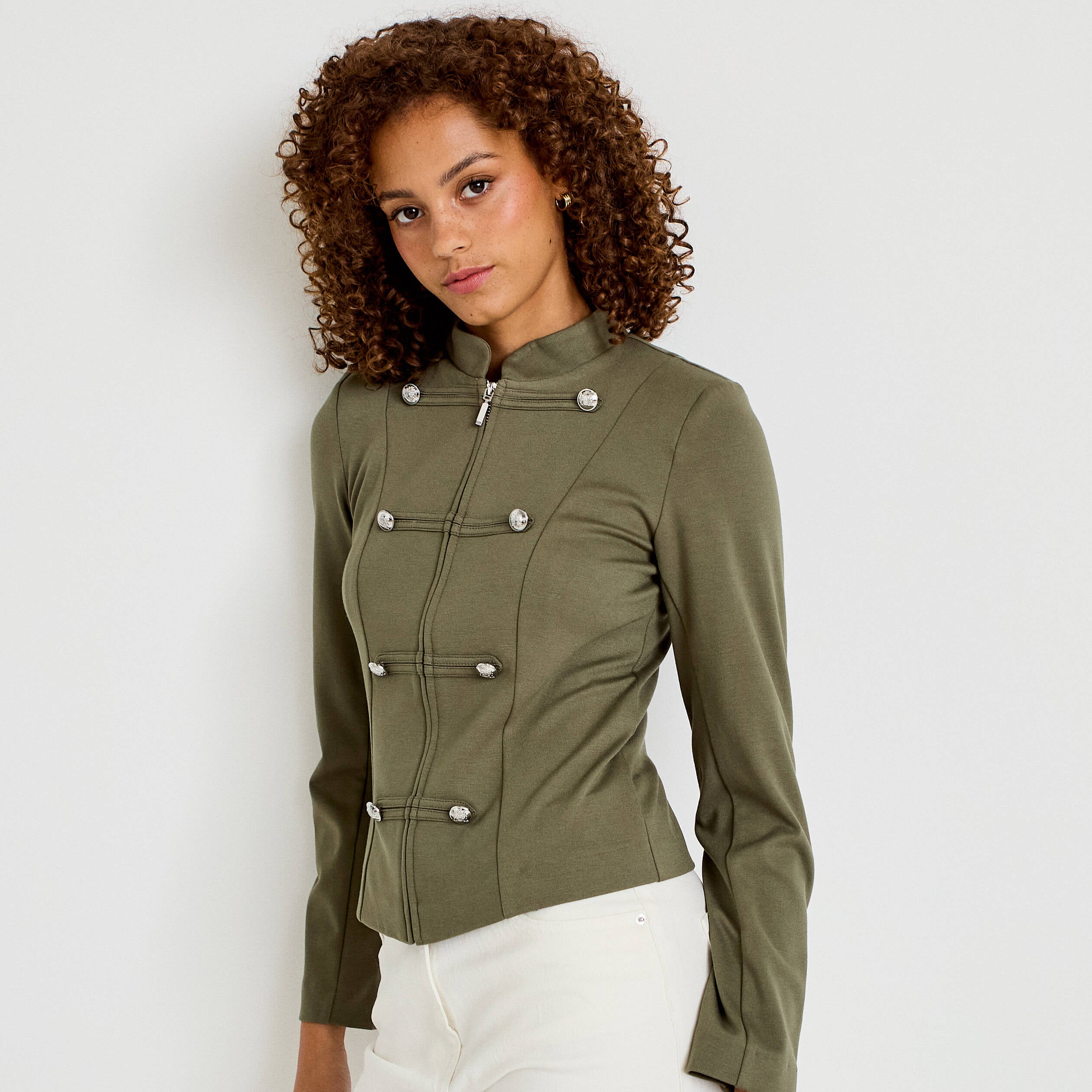 Veste officier vert kaki femme