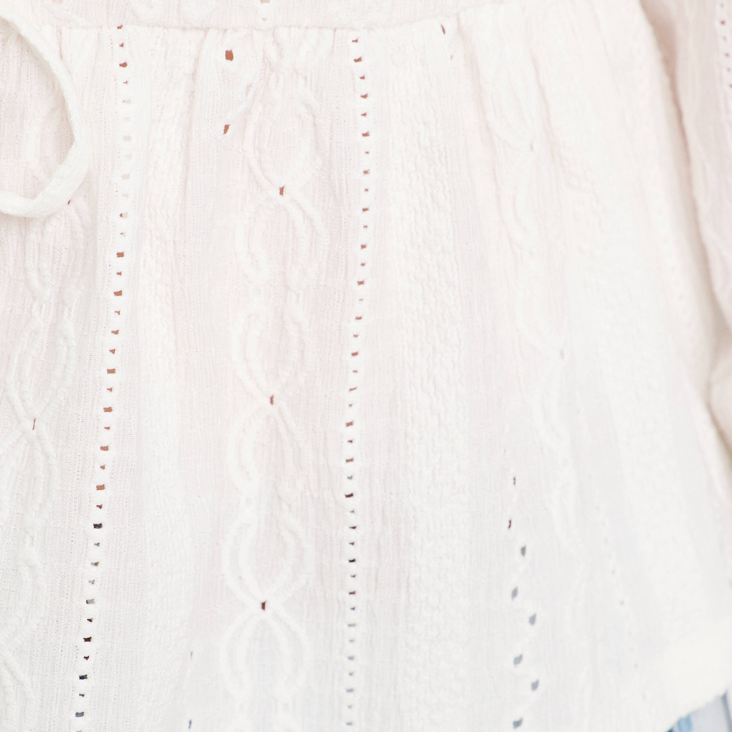 Blouse broderie anglaise ecru femme