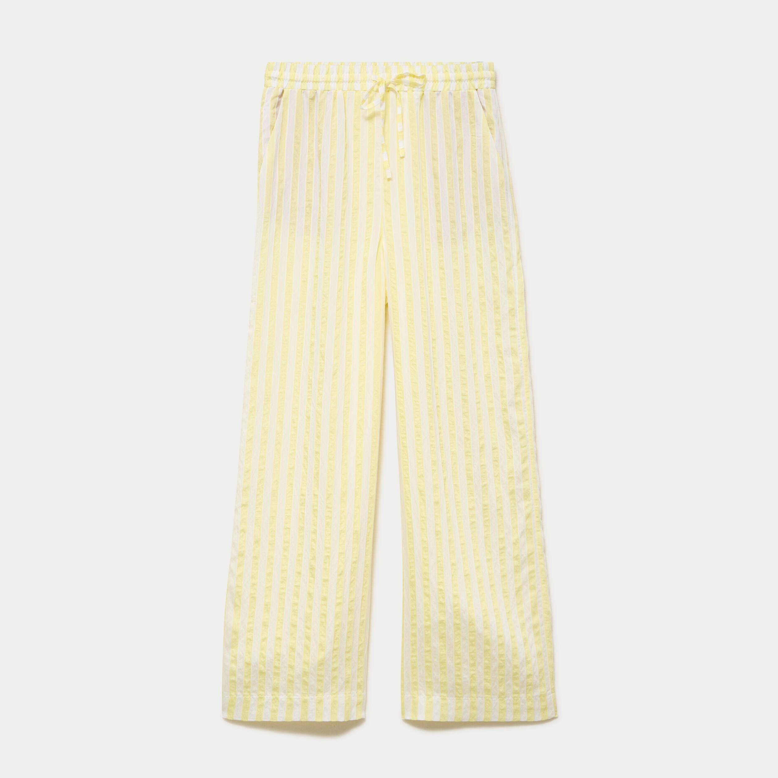 Pantalon large fluide taille standard jaune femme
