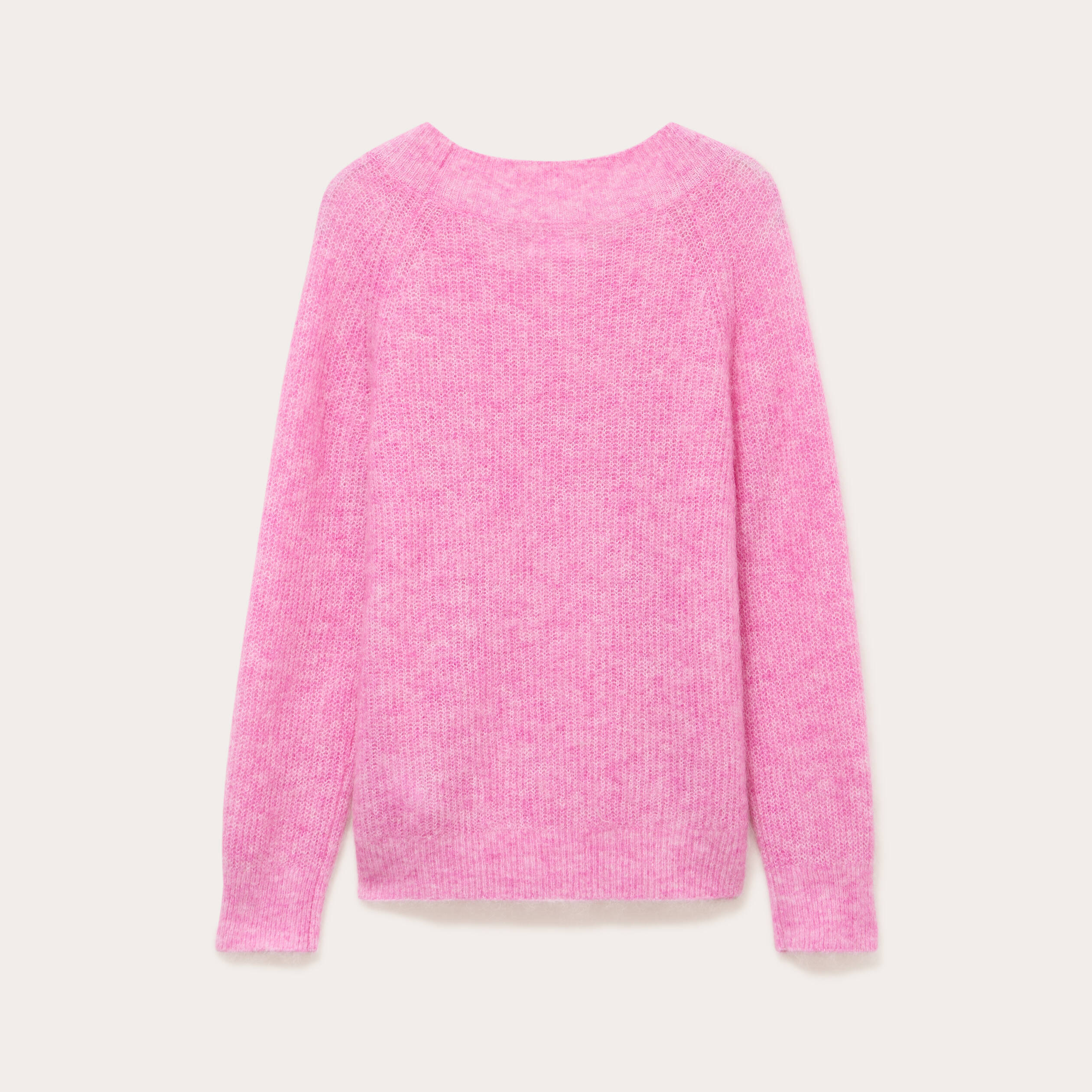 Pull manches longues encolure bateau rose femme