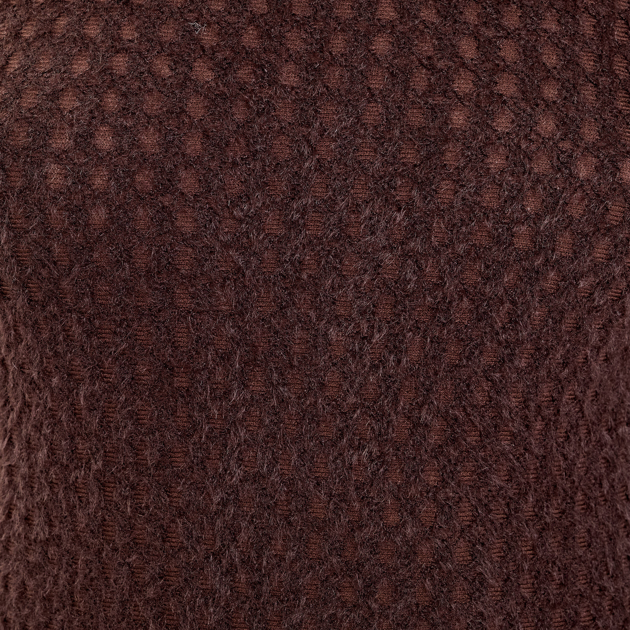 Blouse ajour&eacute;e manches longues marron fonc&eacute; femme