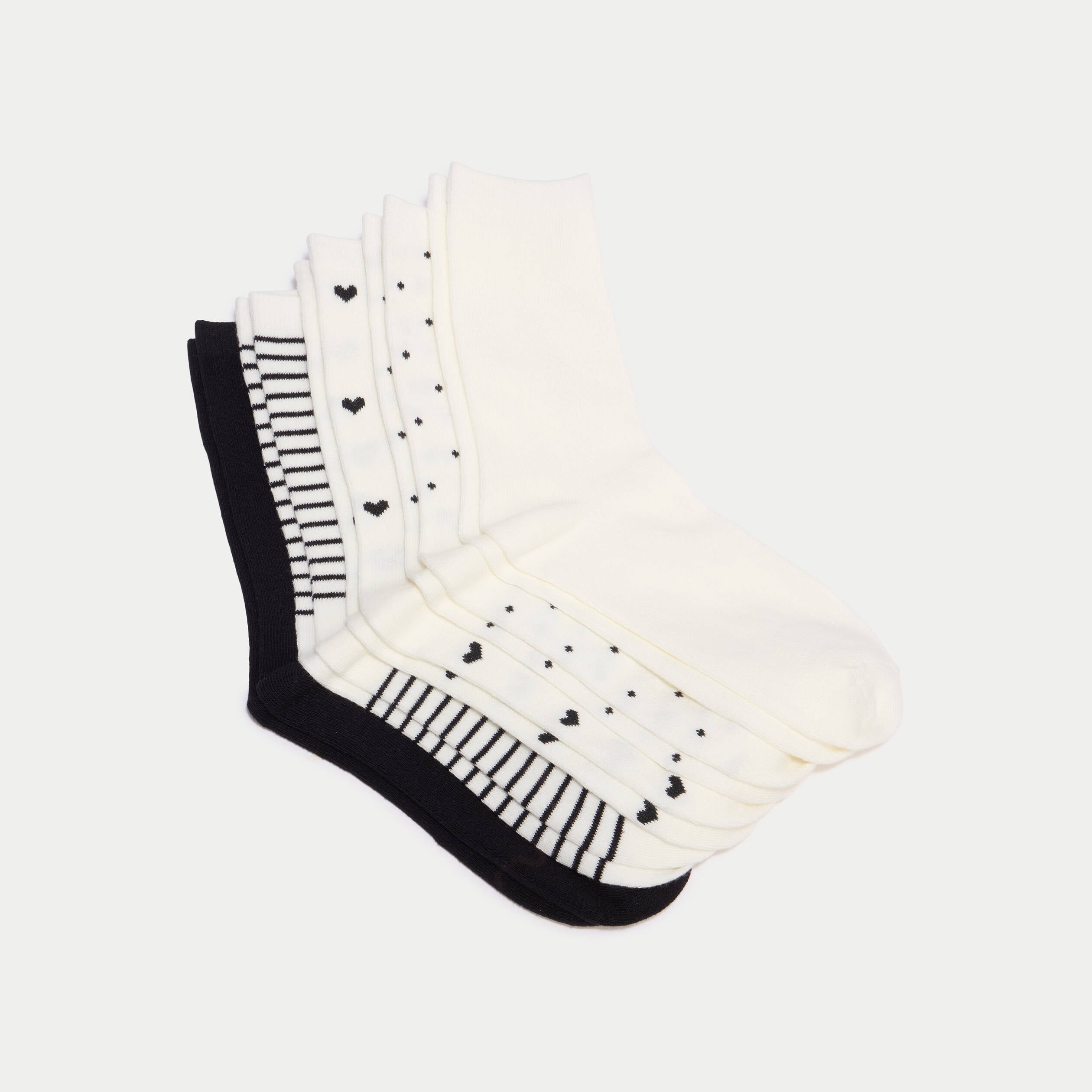 Lot 5 paires de chaussettes ecru femme