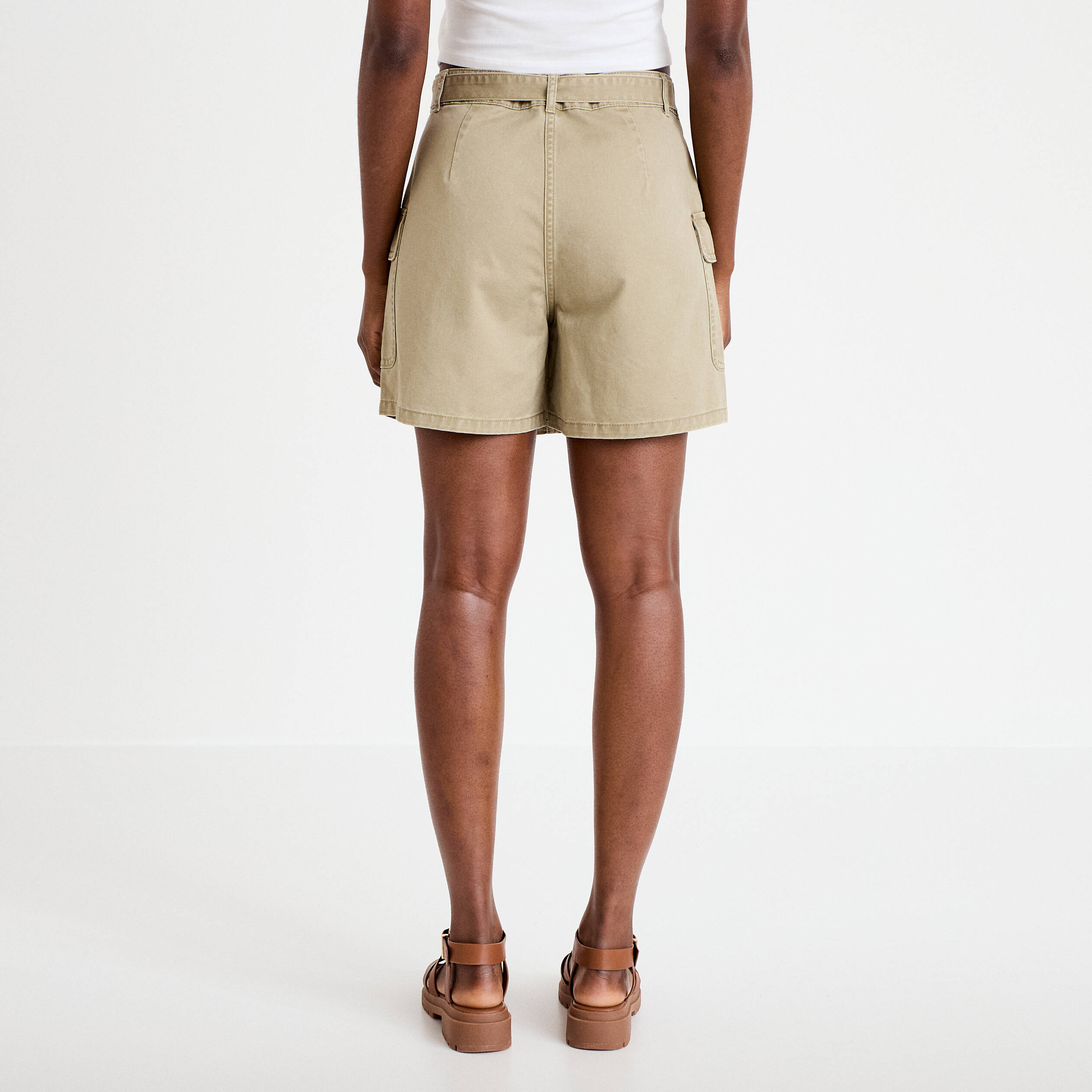 Jupe-short trap&egrave;ze courte vert femme