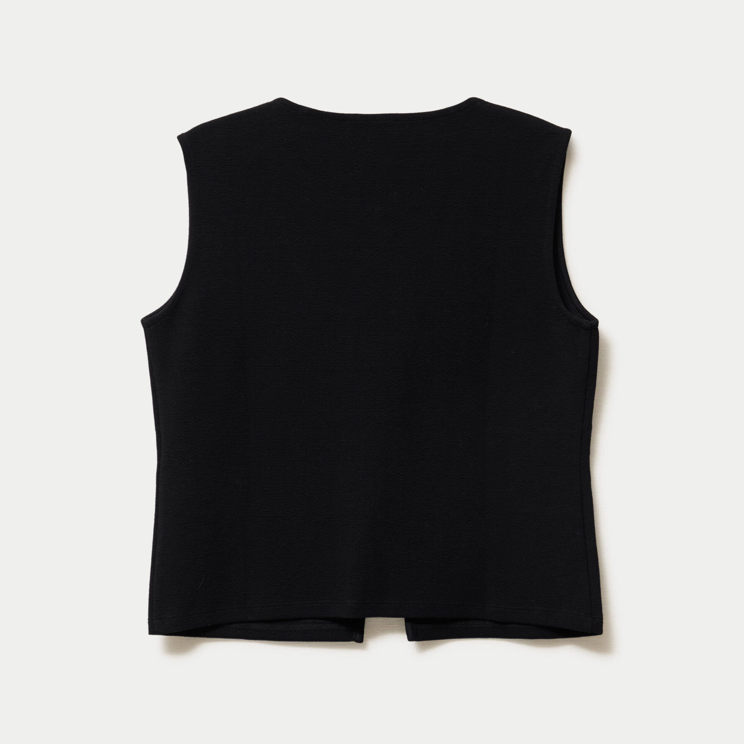 Gilet sans manches col rond noir femme