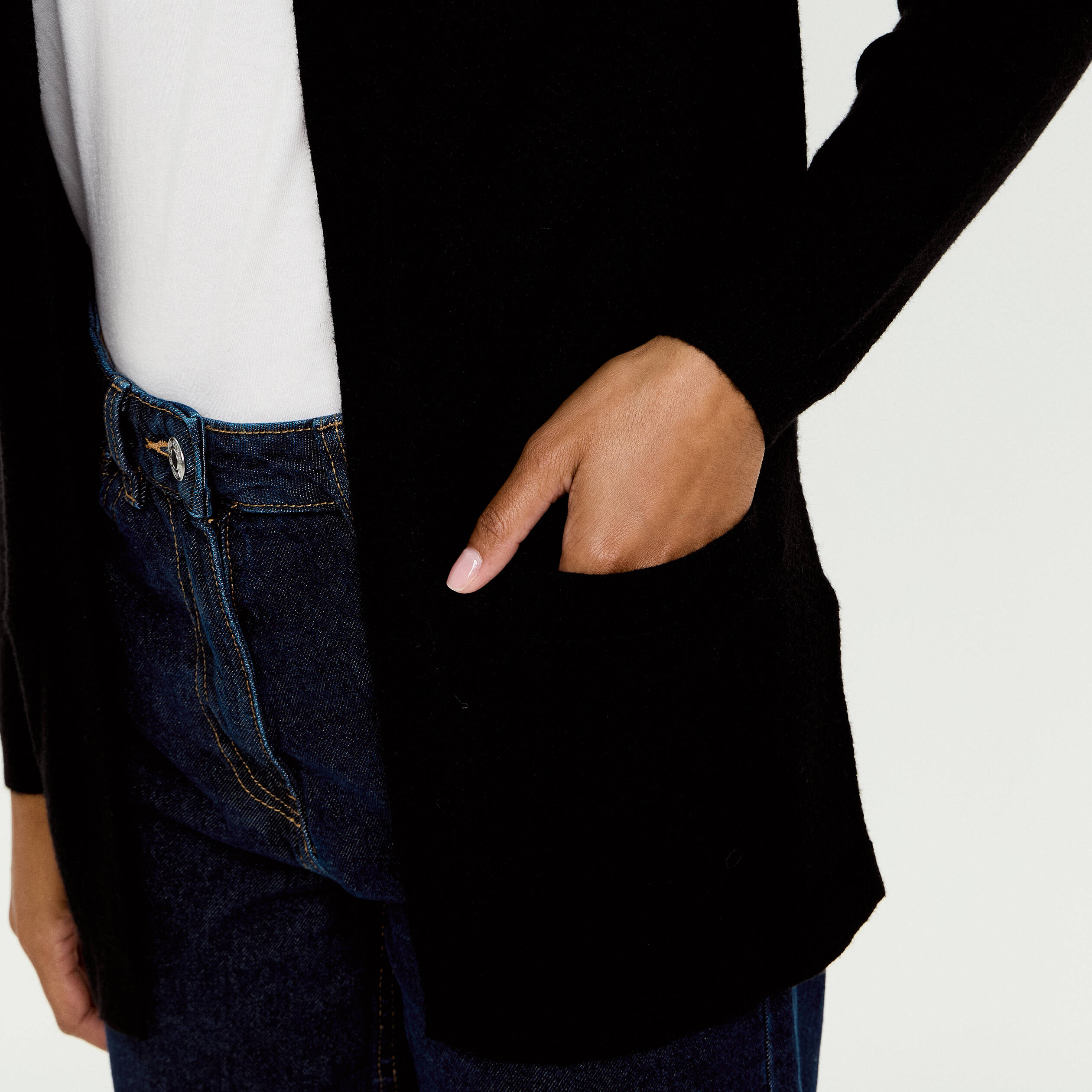 Gilet manches longues noir femme