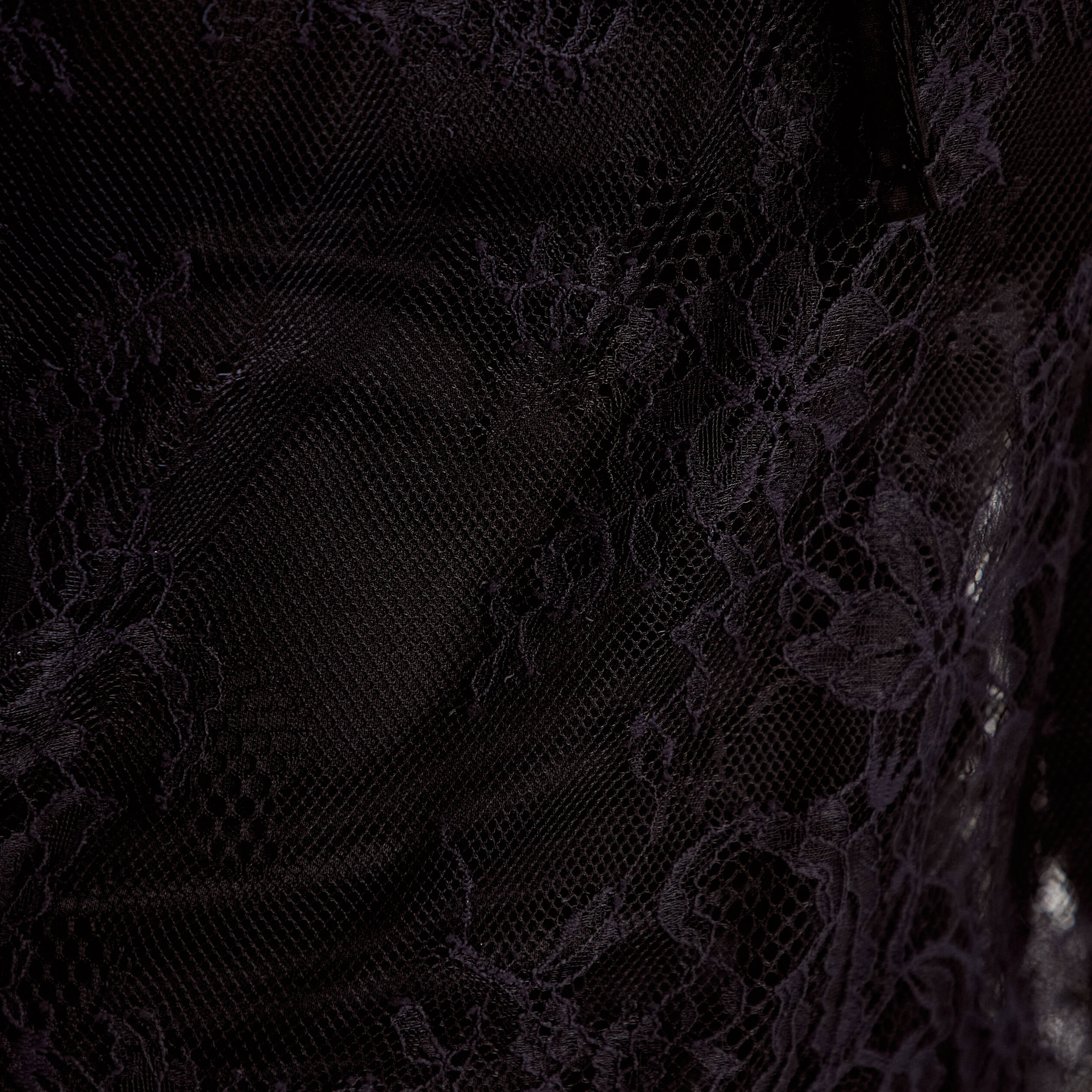 Blouse manches longues en dentelle noir femme