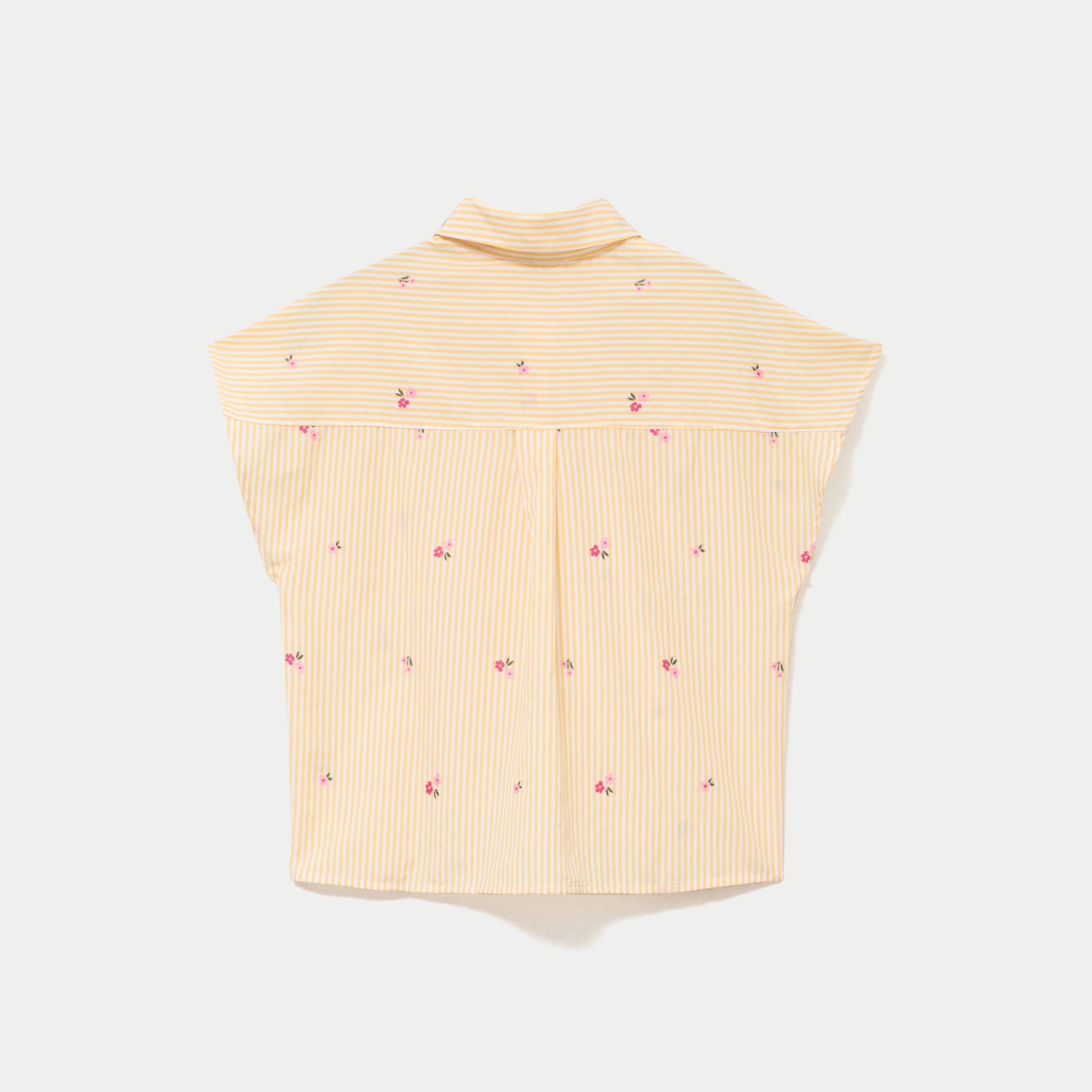 Chemise droite sans manches jaune femme