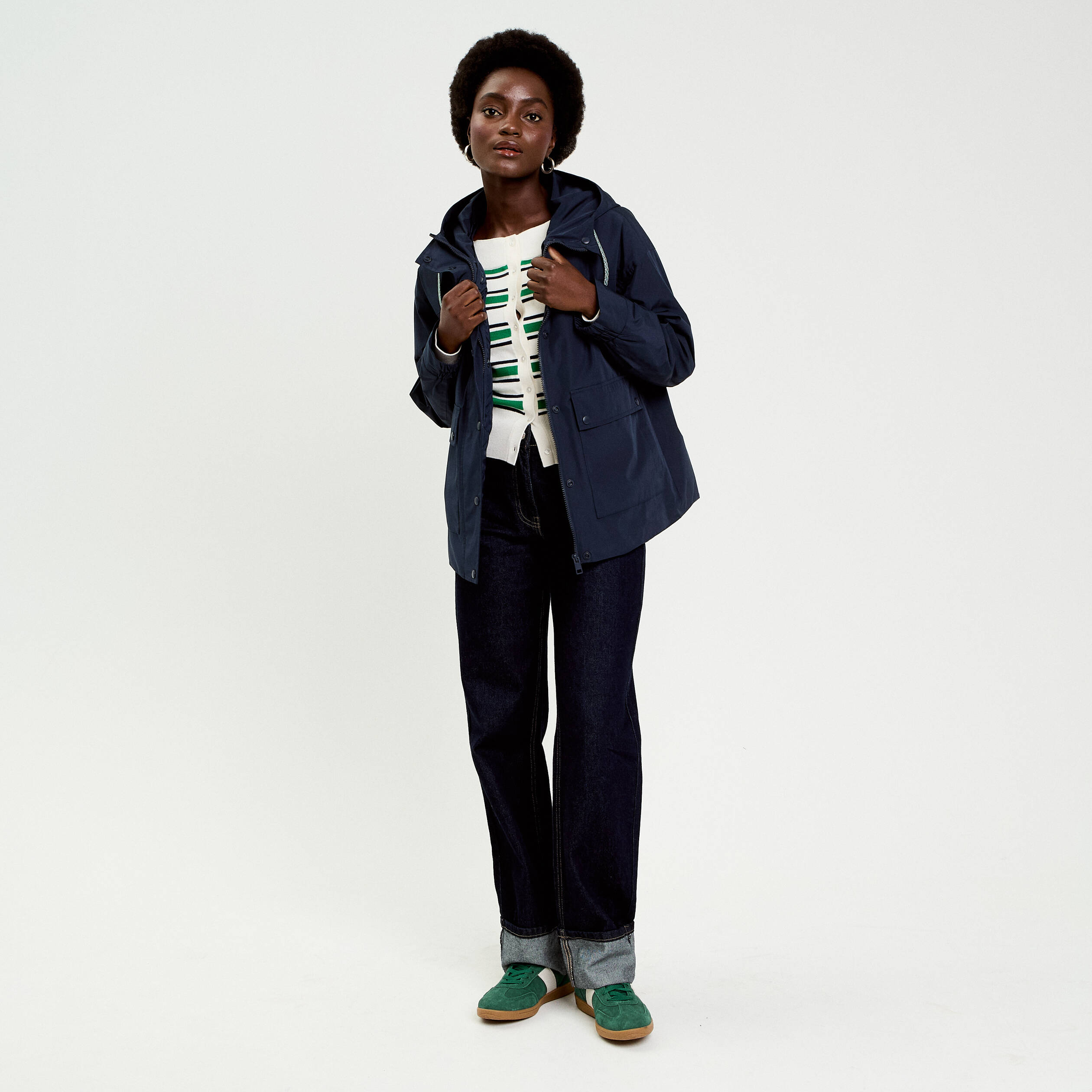 Parka 3-en-1 bleu marine femme