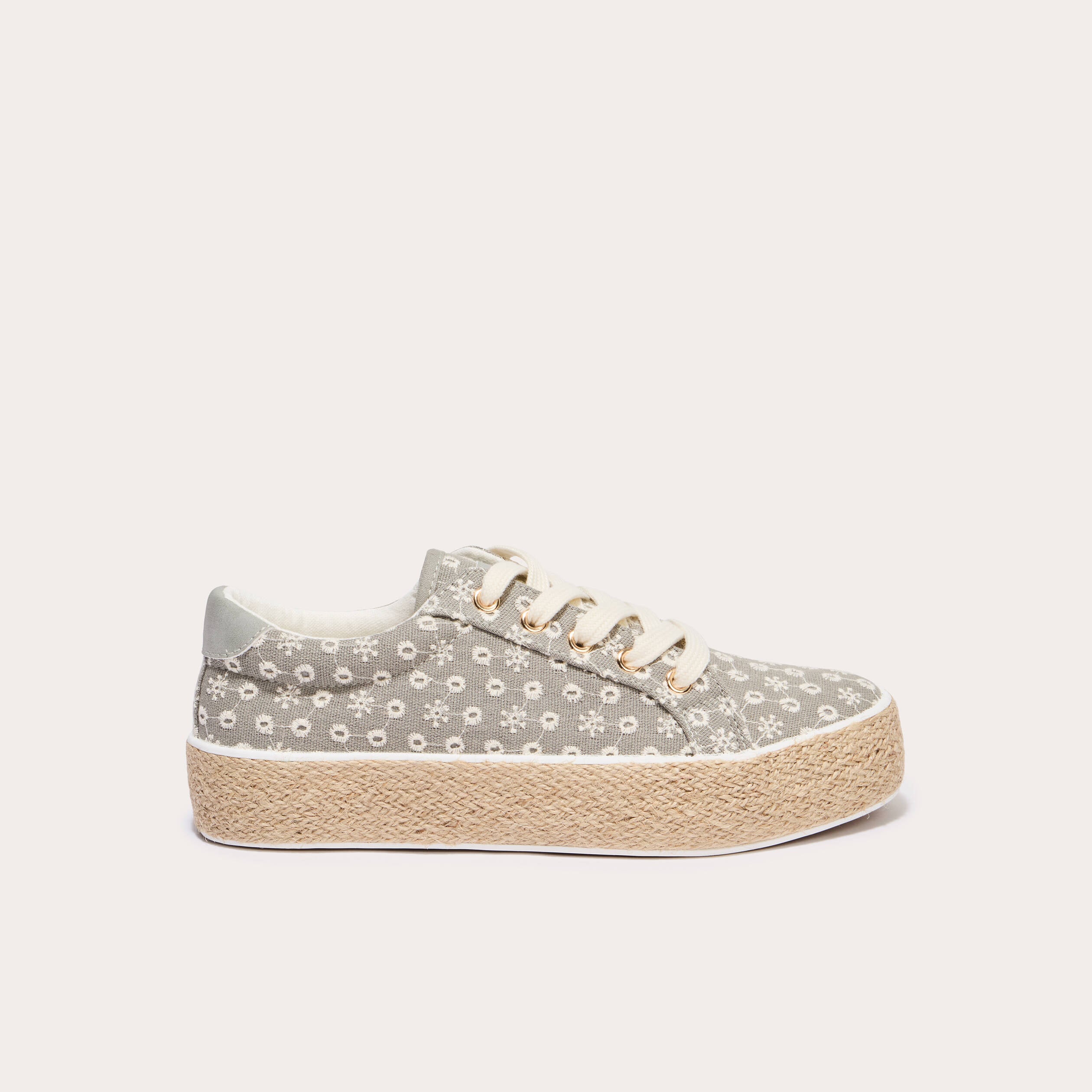 Baskets espadrilles plates beige femme