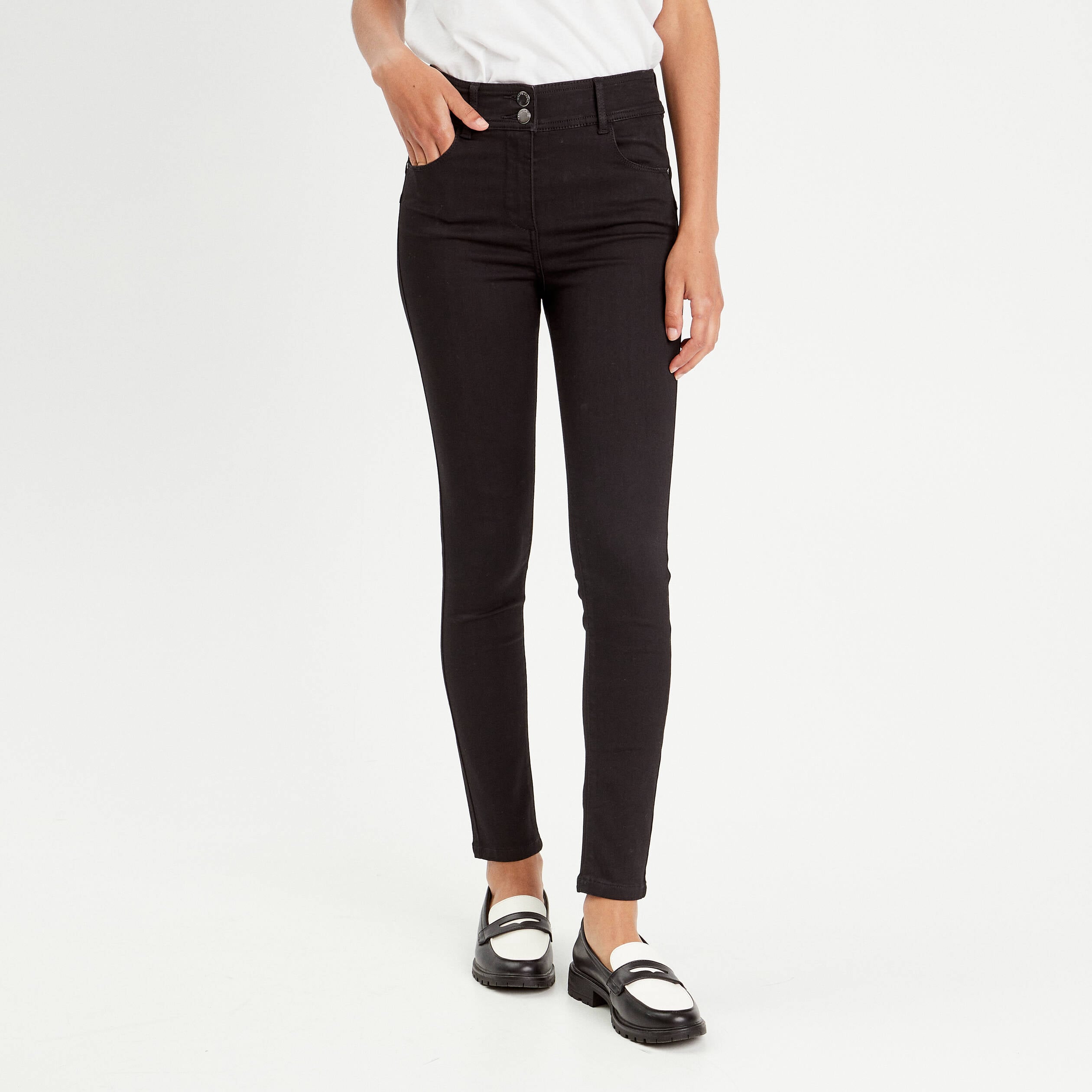 Jeans slim push-up denim noir femme