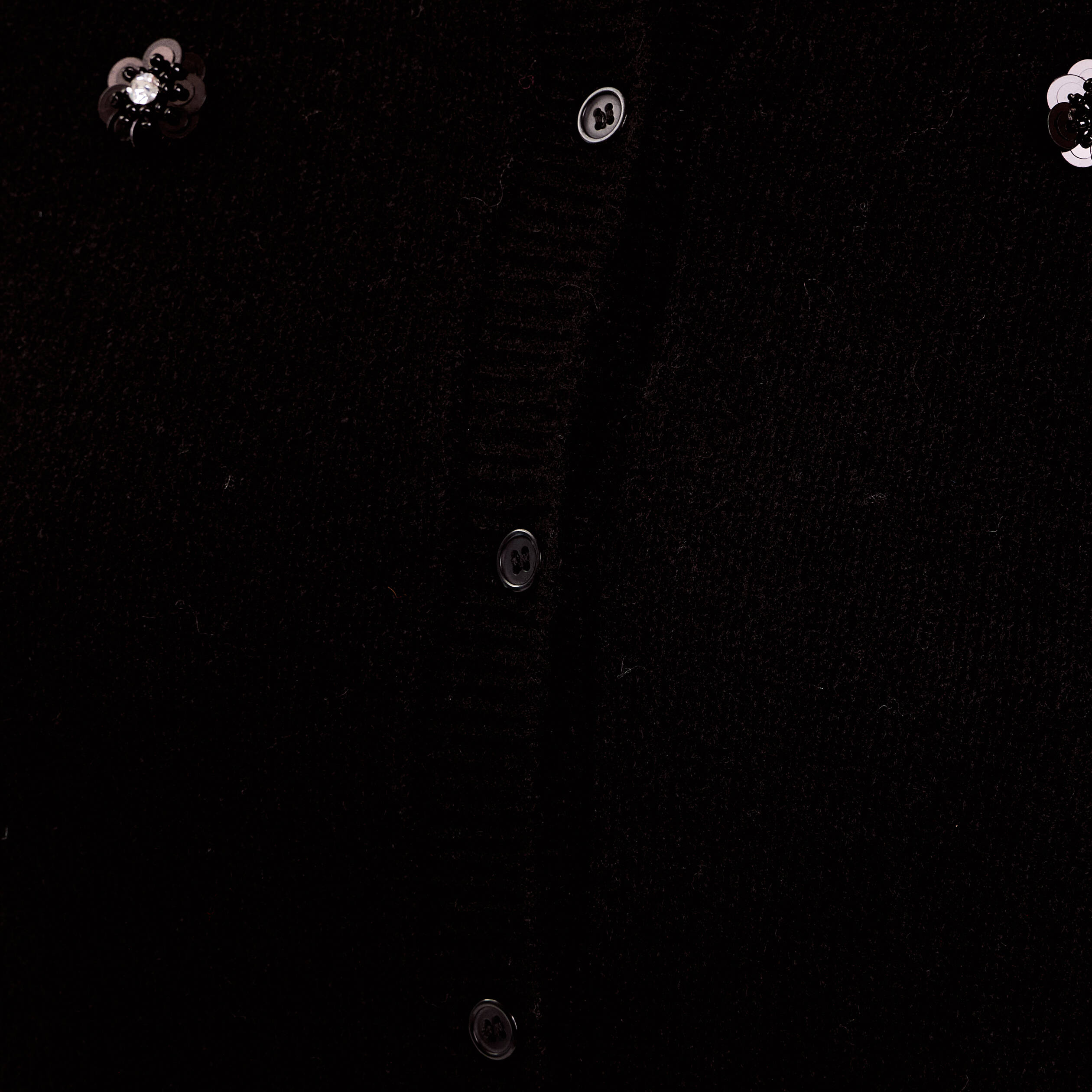 Gilet fleurs en sequins noir femme