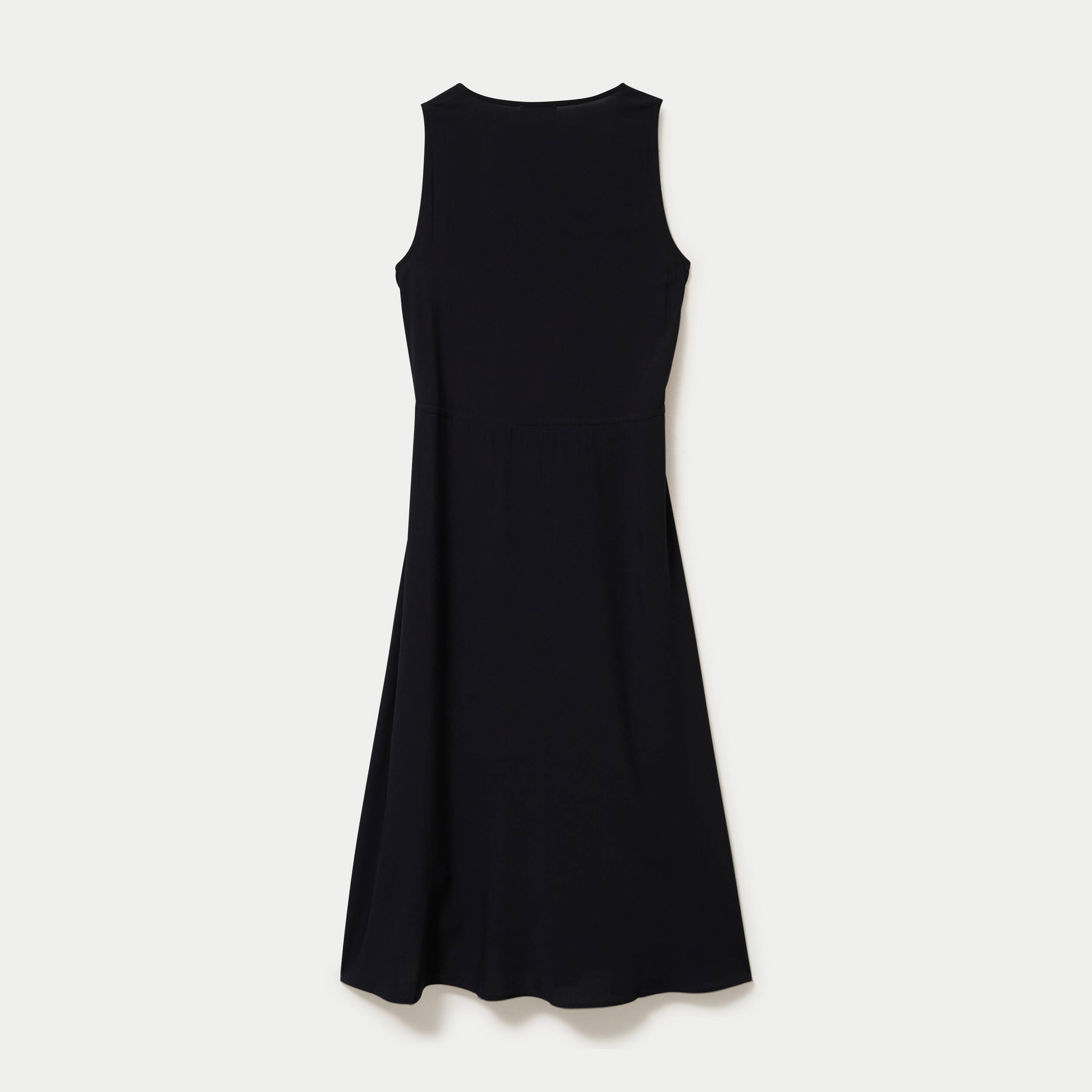 Robe longue &eacute;vas&eacute;e col v sans manches noir femme