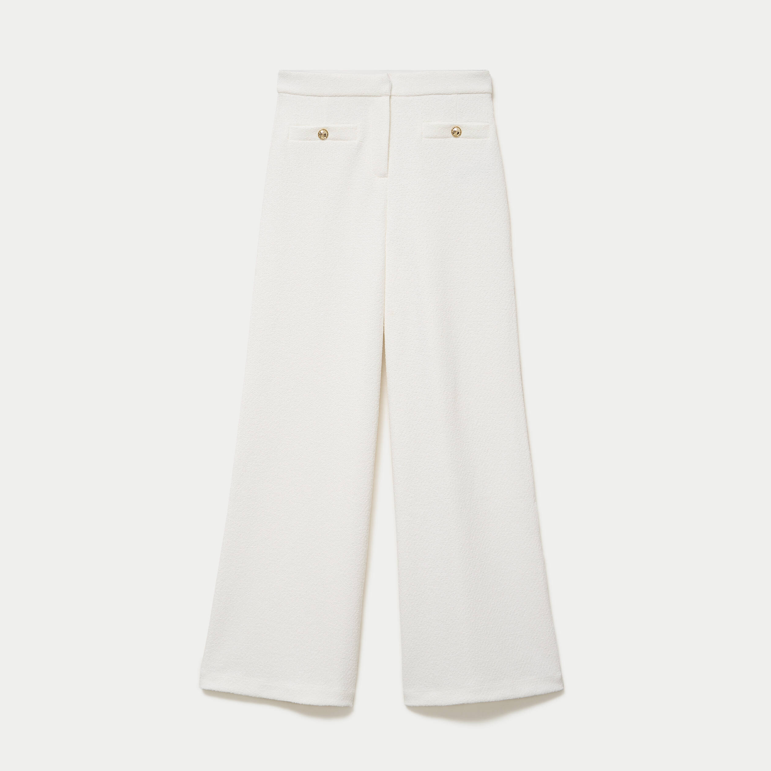 Pantalon bootcut taille standard ecru femme