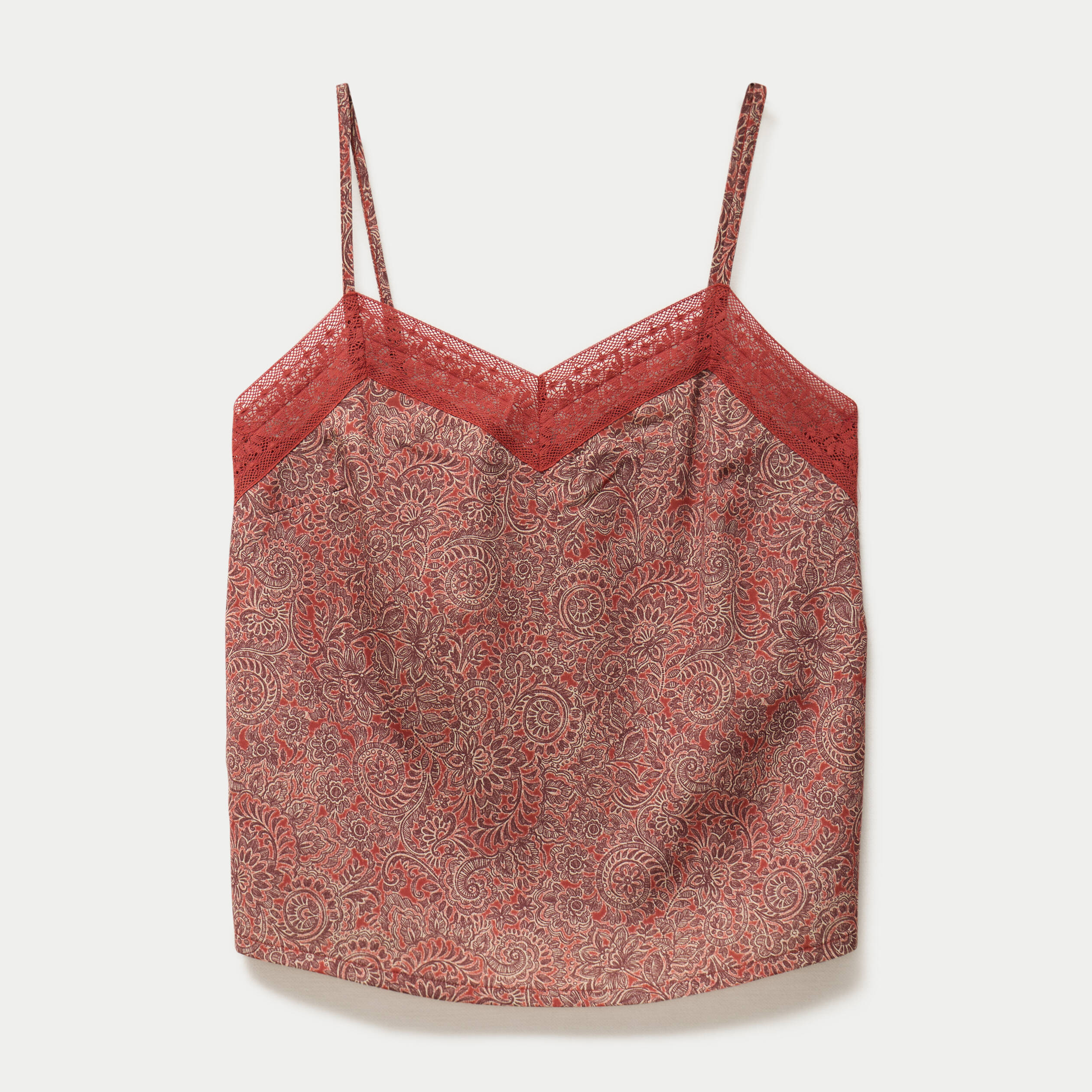 D&eacute;bardeur d&eacute;tail dentelle rouge fonc&eacute; femme