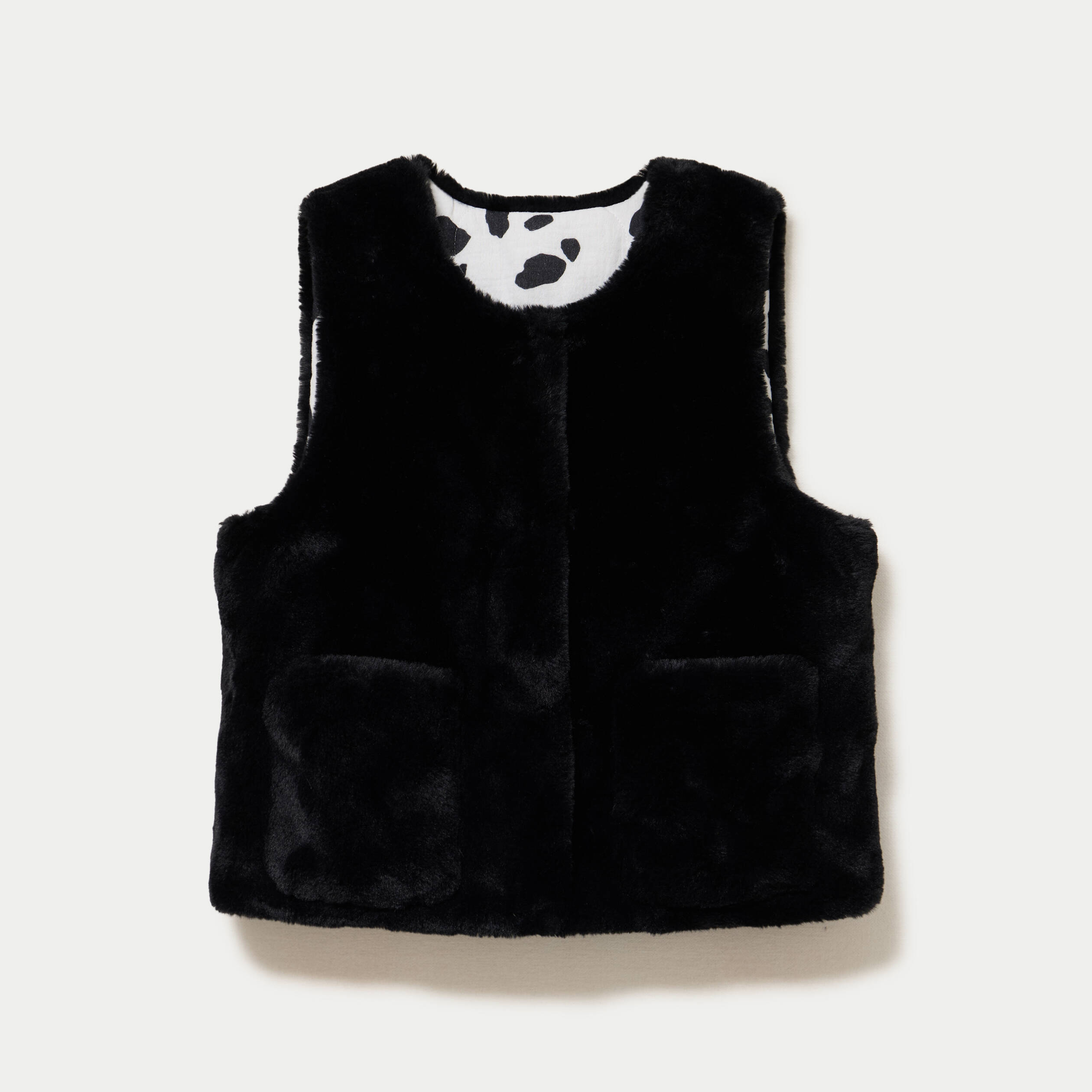 Gilet r&eacute;versible sans manches noir femme