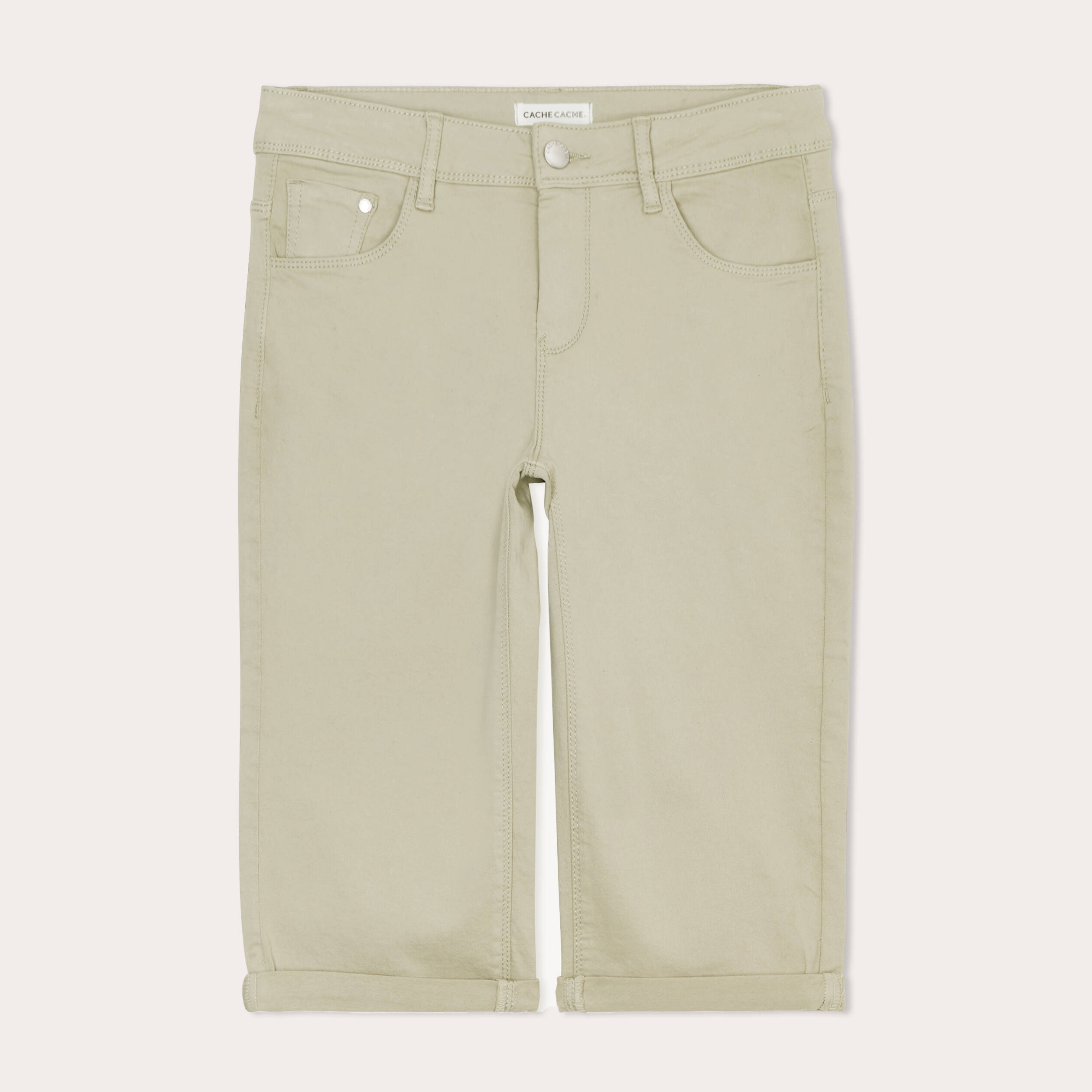 Pantacourt vert kaki femme