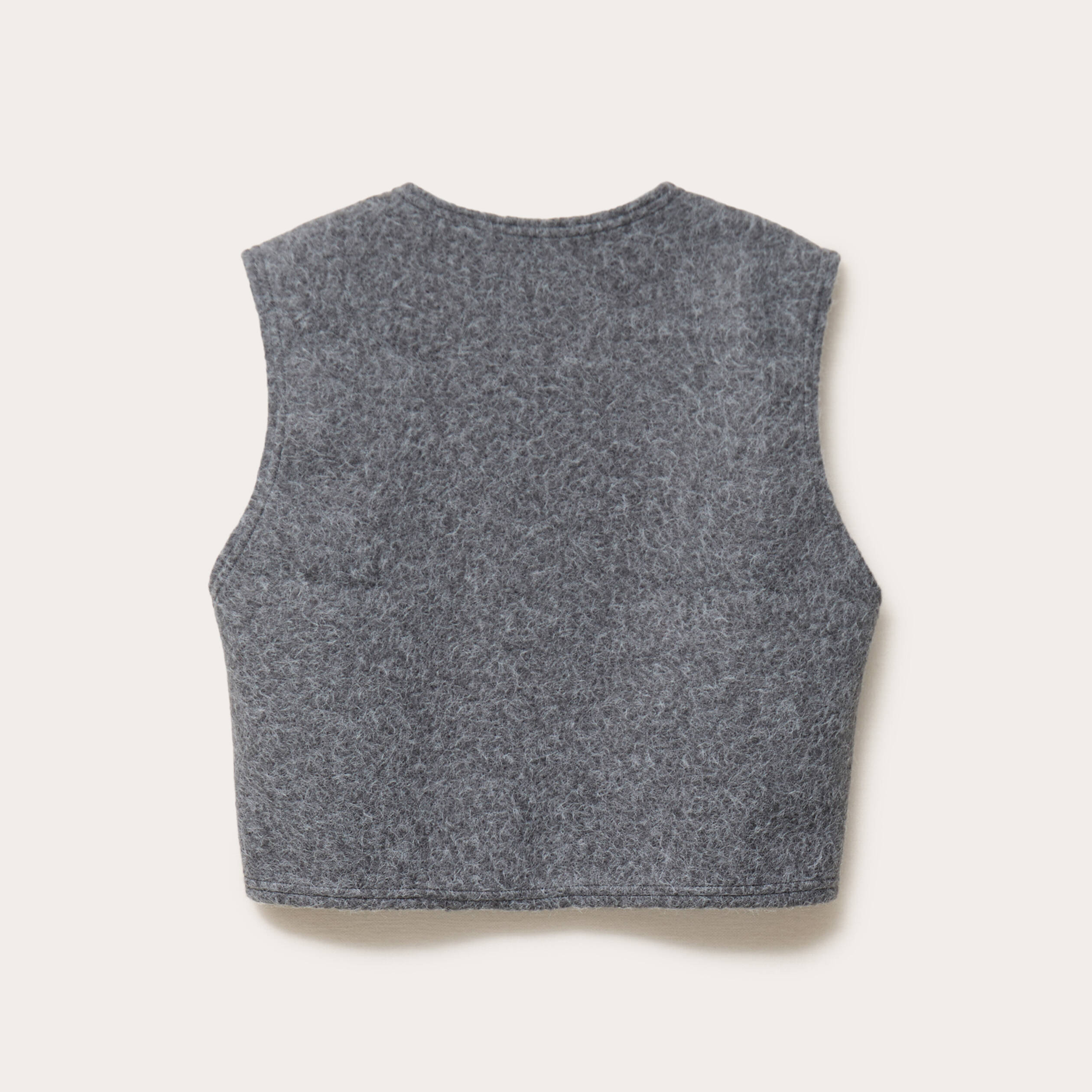 Veste sans manches effet polaire gris clair femme