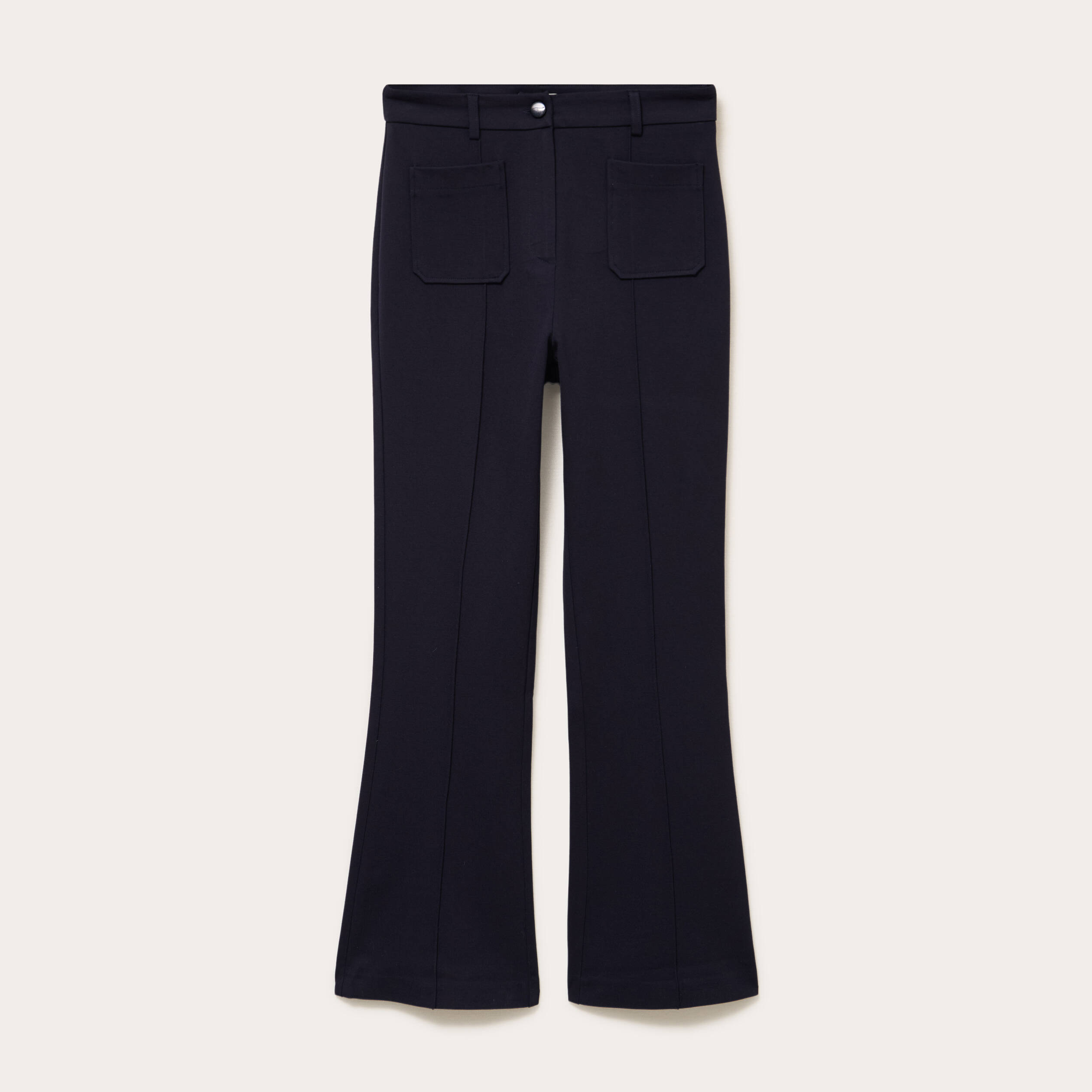 Pantalon bootcut taille standard bleu marine femme
