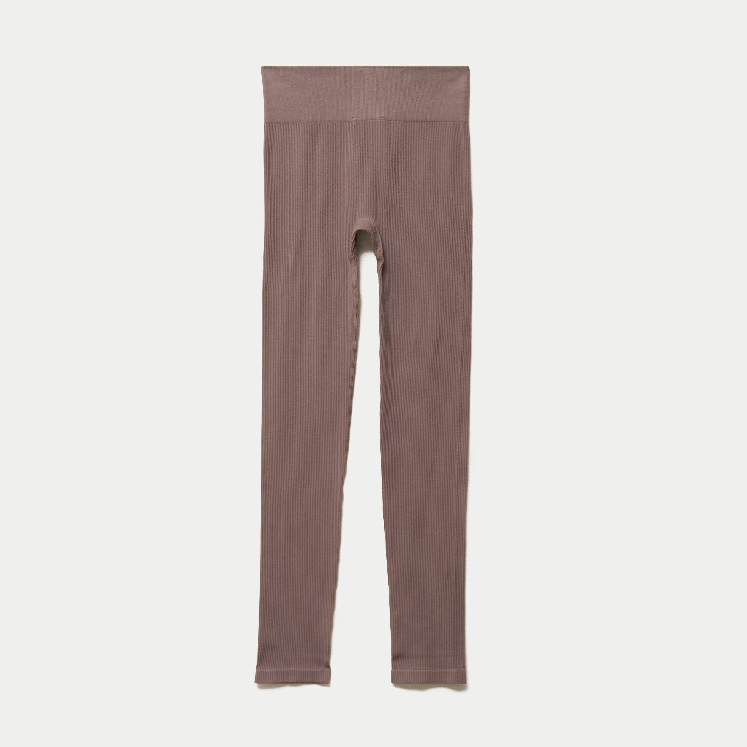 Leggings taille haute sans couture marron clair femme