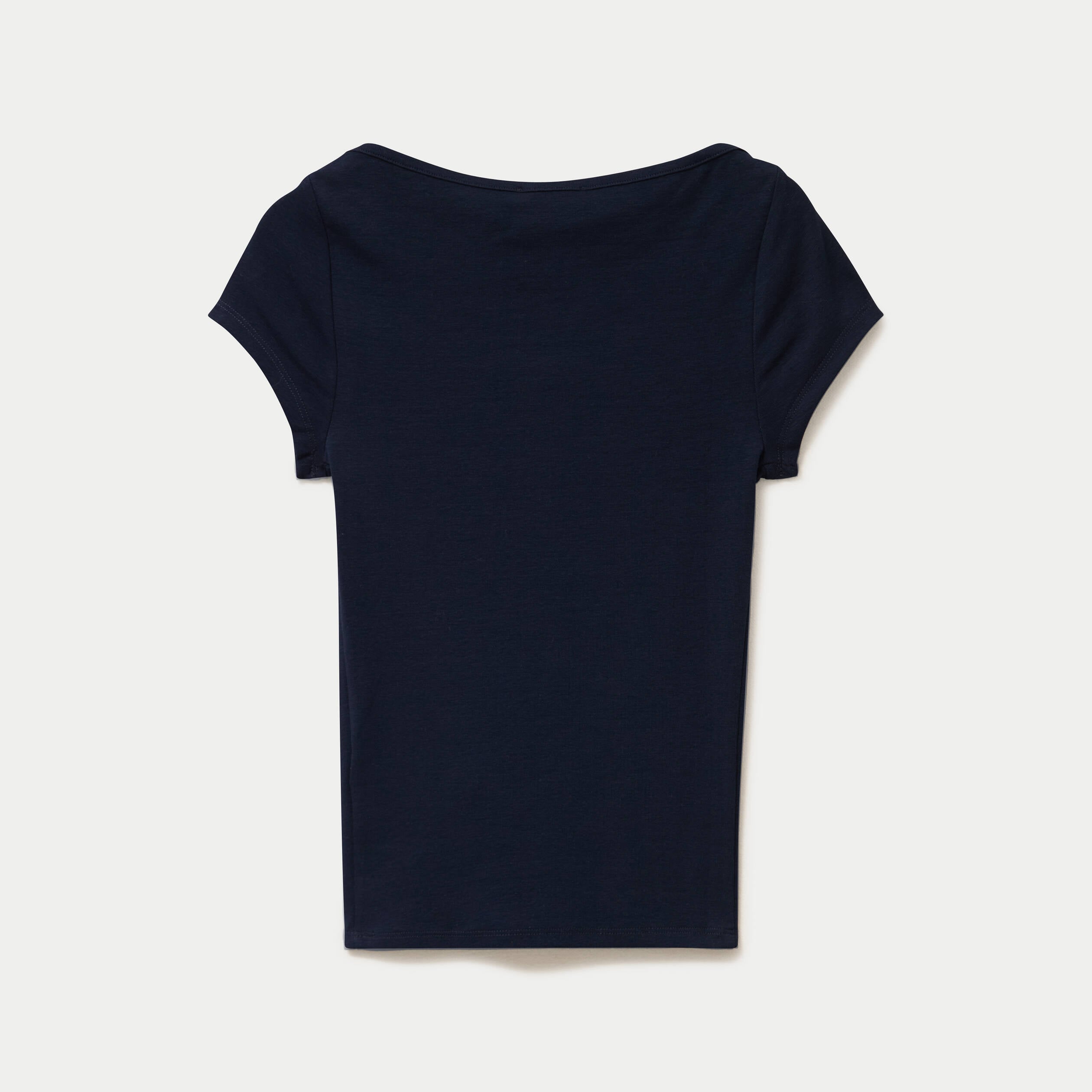 T-shirt ajust&eacute; manches courtes bleu marine femme