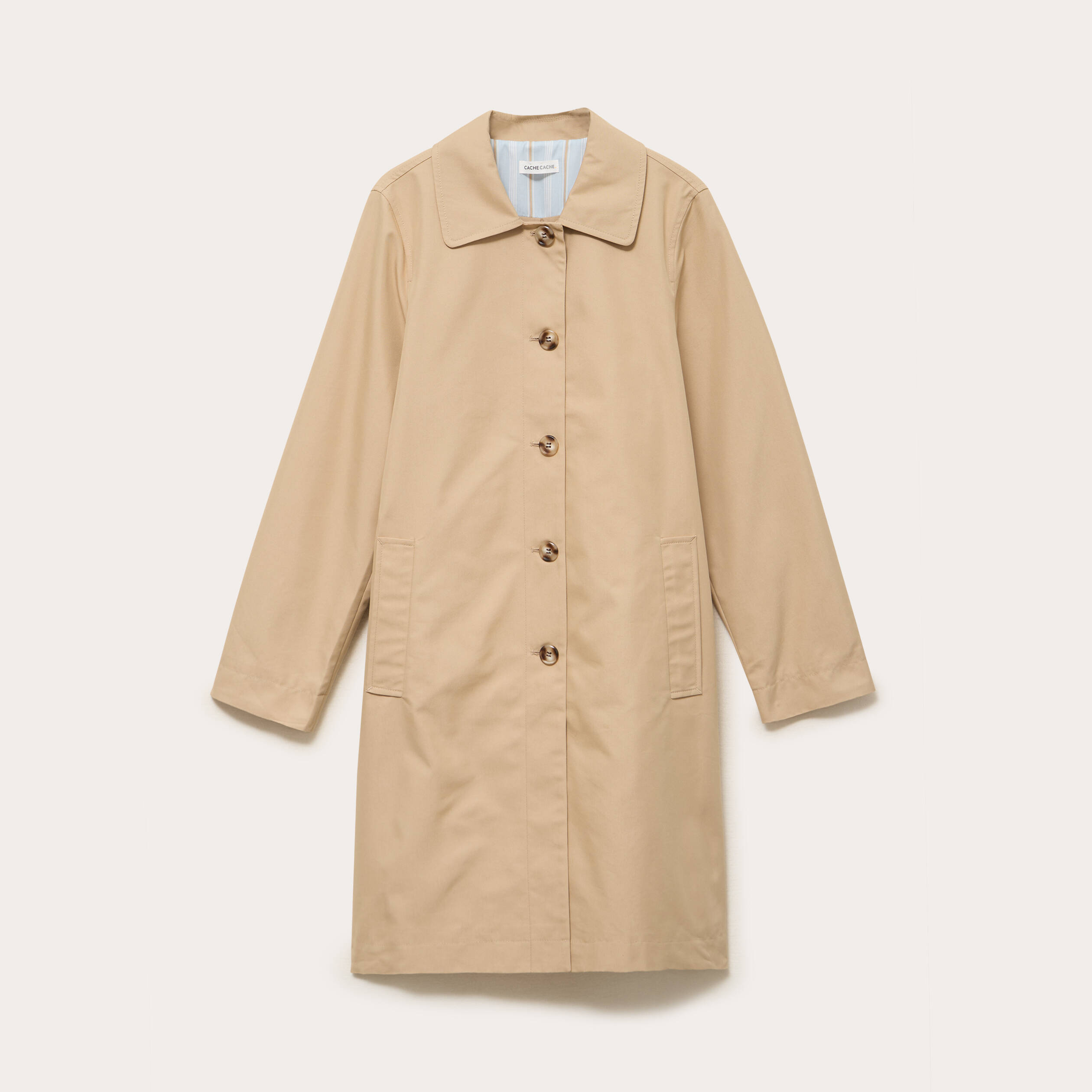Trench col chemise sable femme