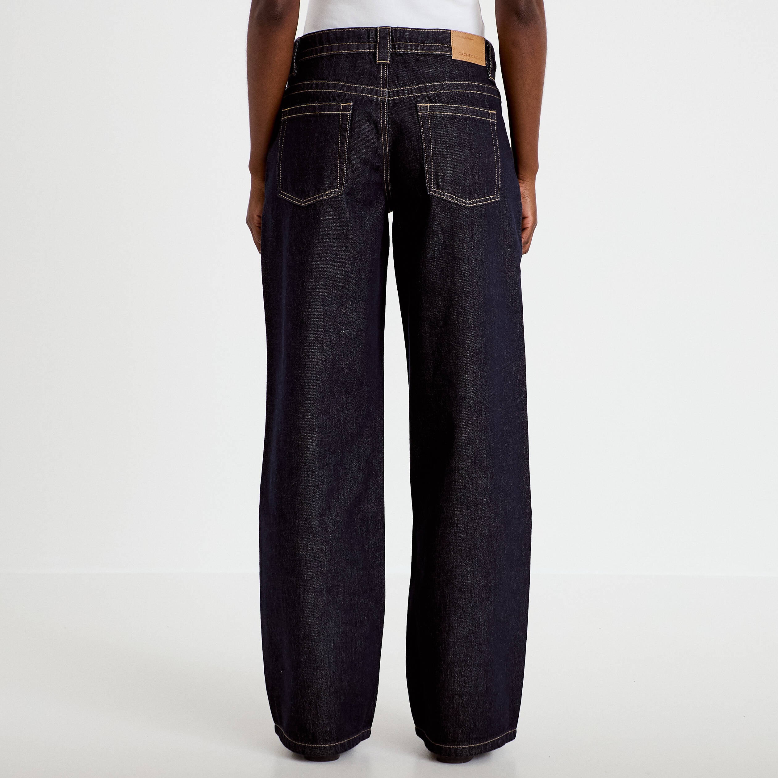 Jeans droit taille basse denim brut clean femme