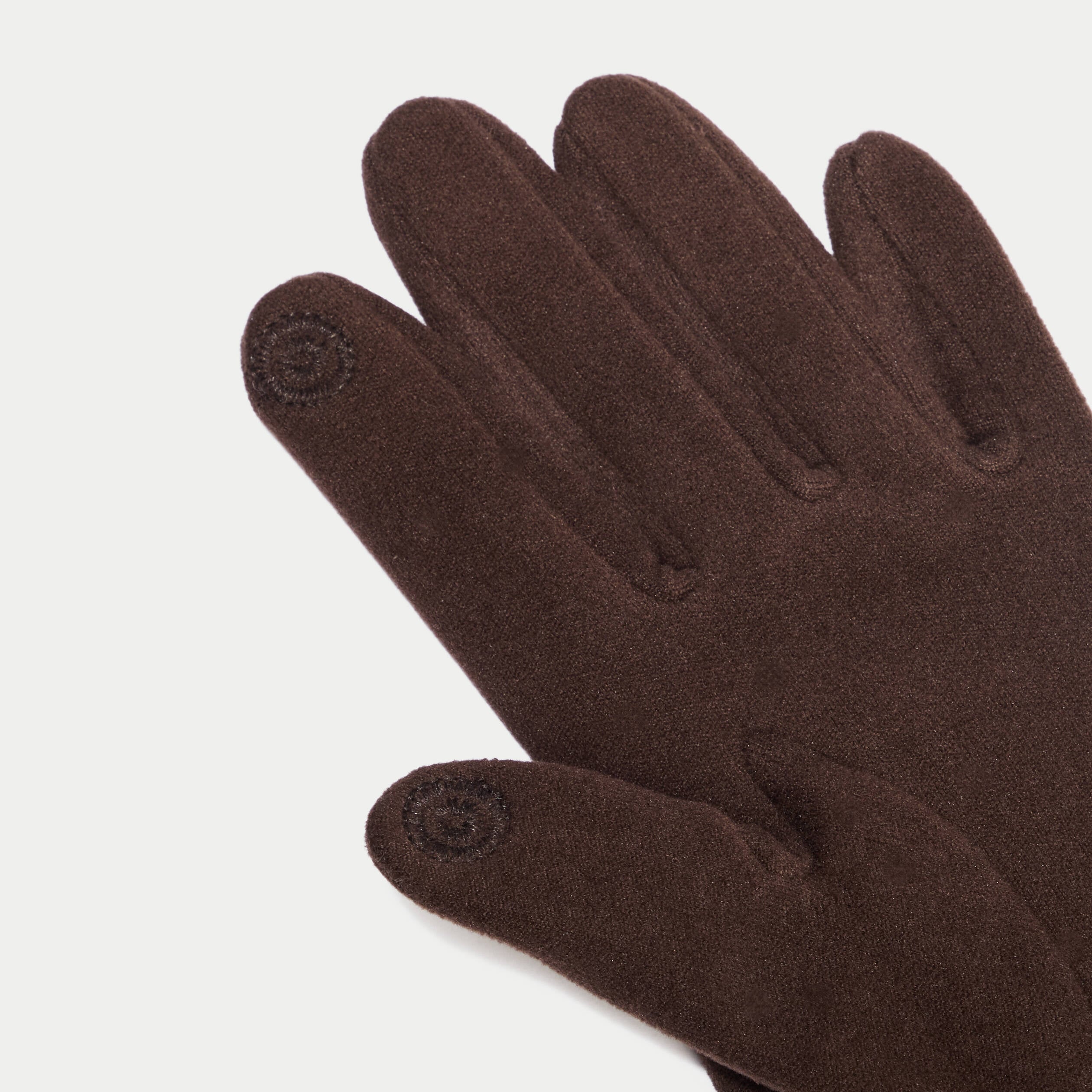 Gants avec boutons marron fonc&eacute; femme