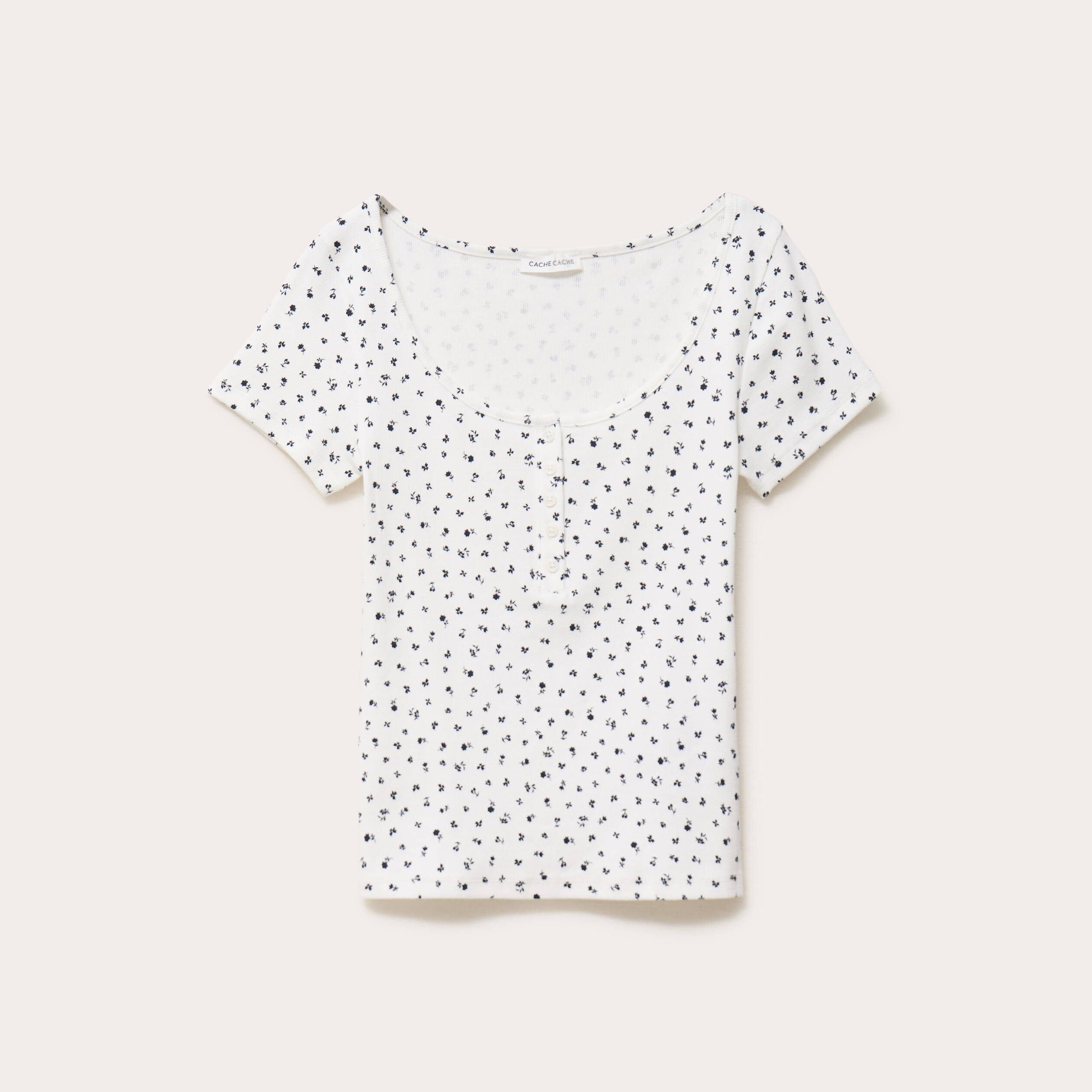 T-shirt c&ocirc;tel&eacute; blanc femme
