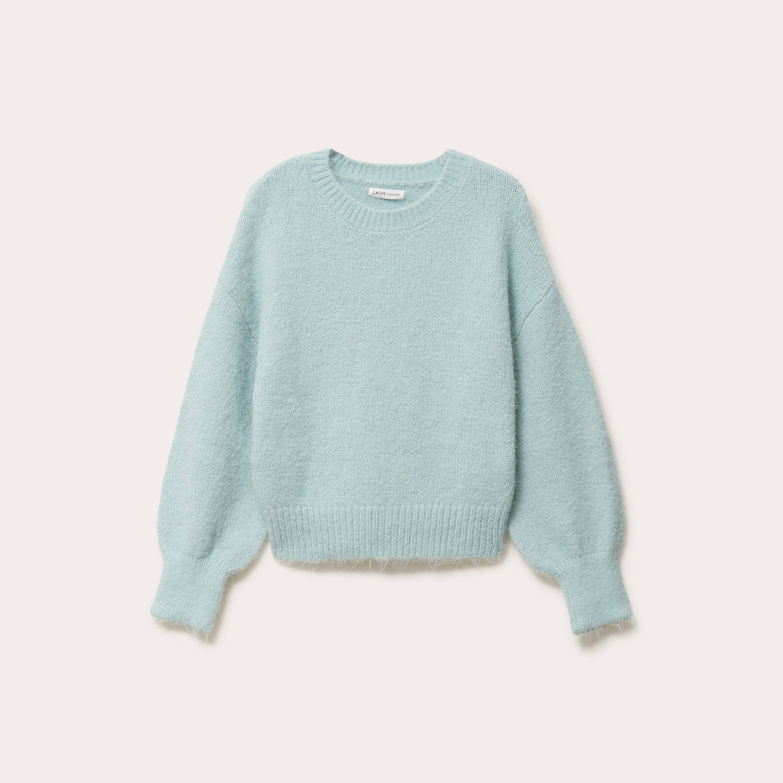 Pull manches longues vert clair femme