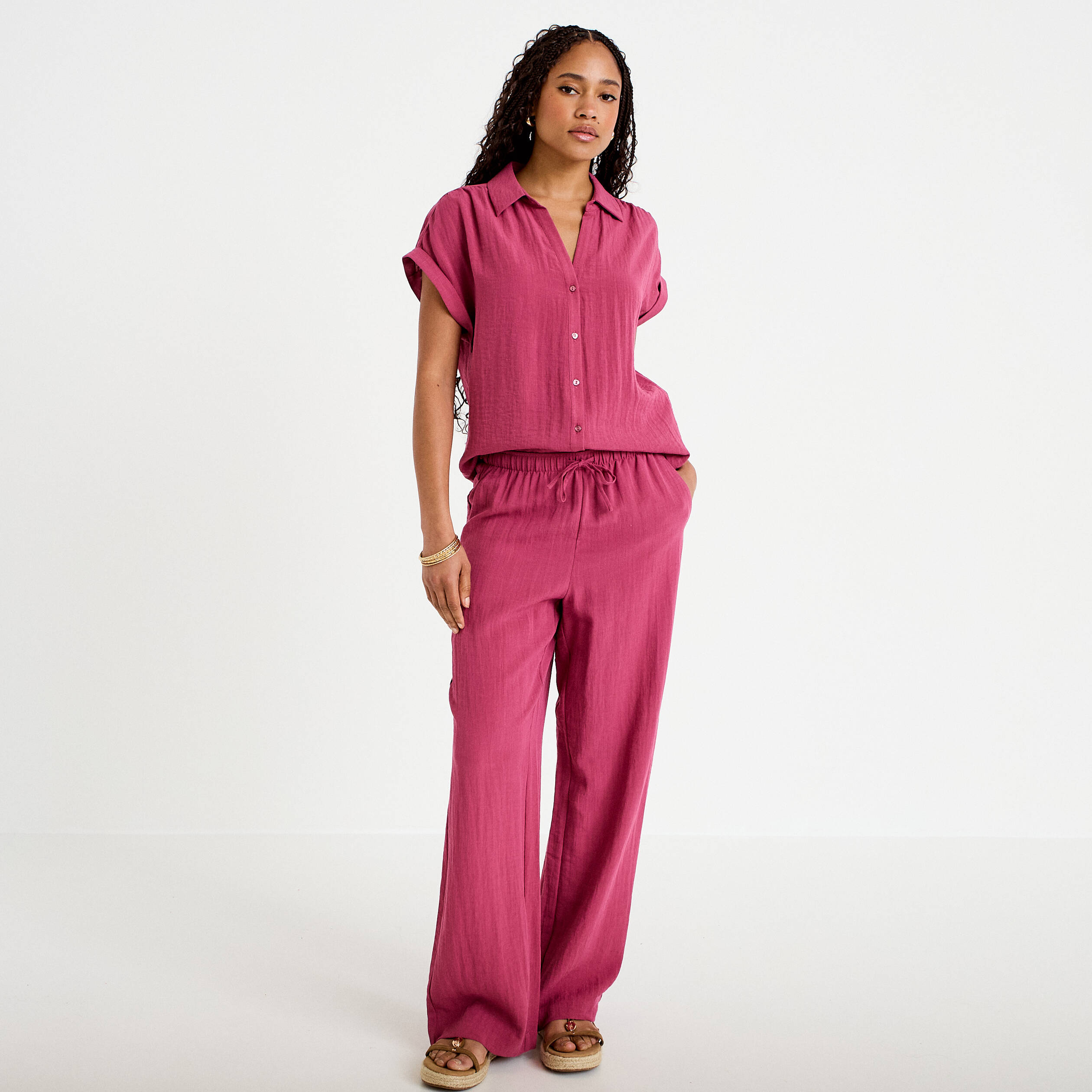 Blouse manches courtes prune femme