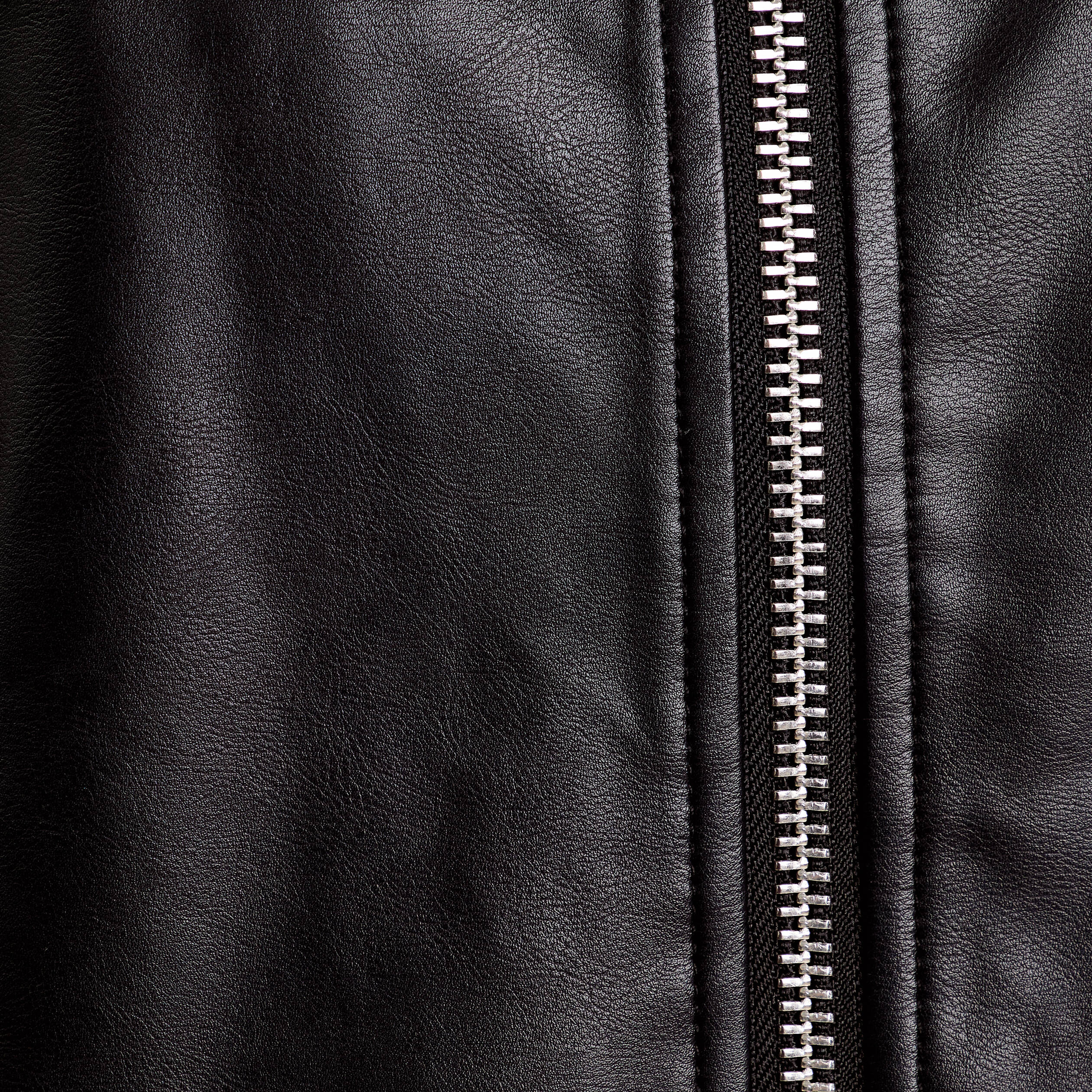 Bomber oversize similicuir col chemise noir femme