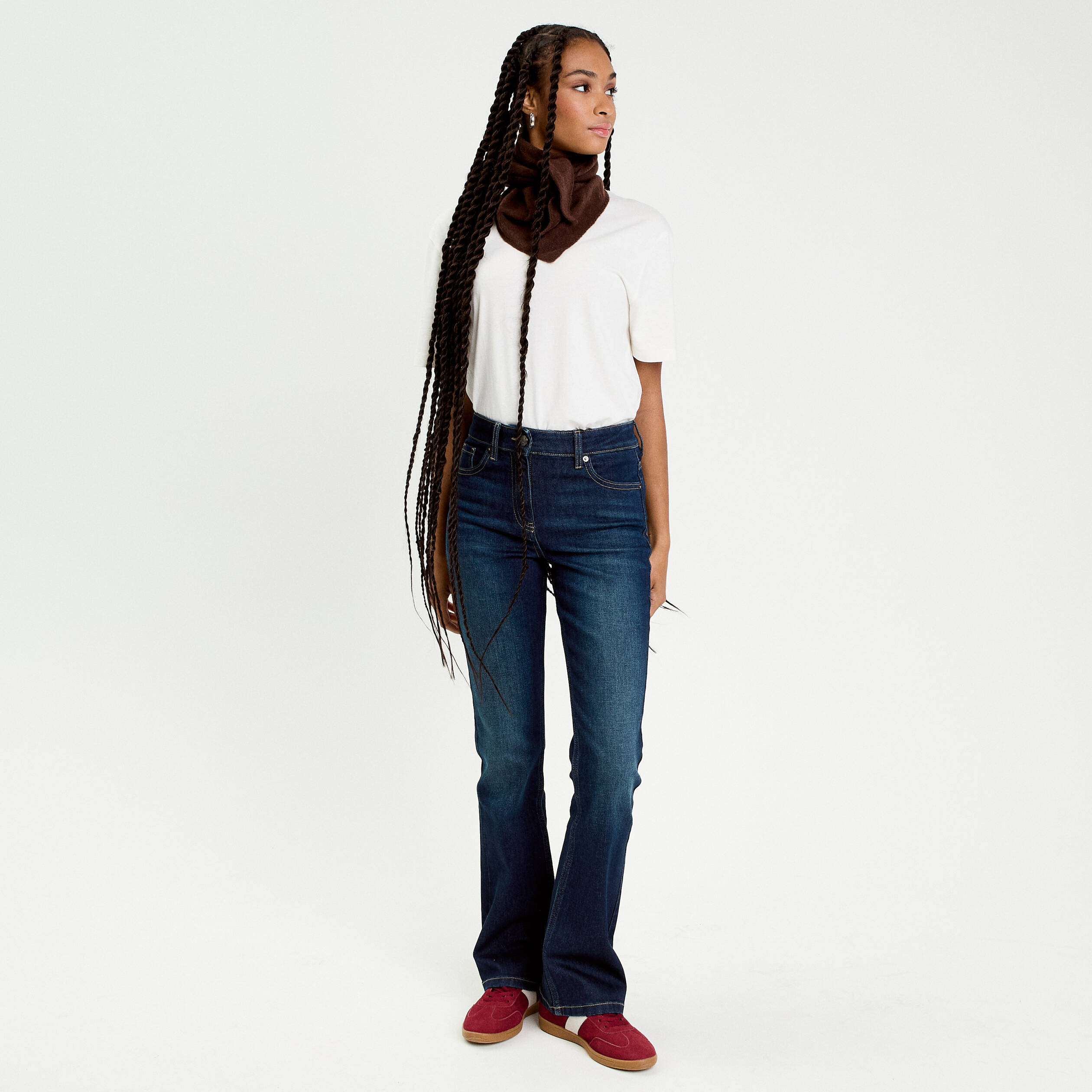 Jeans flare denim stone femme