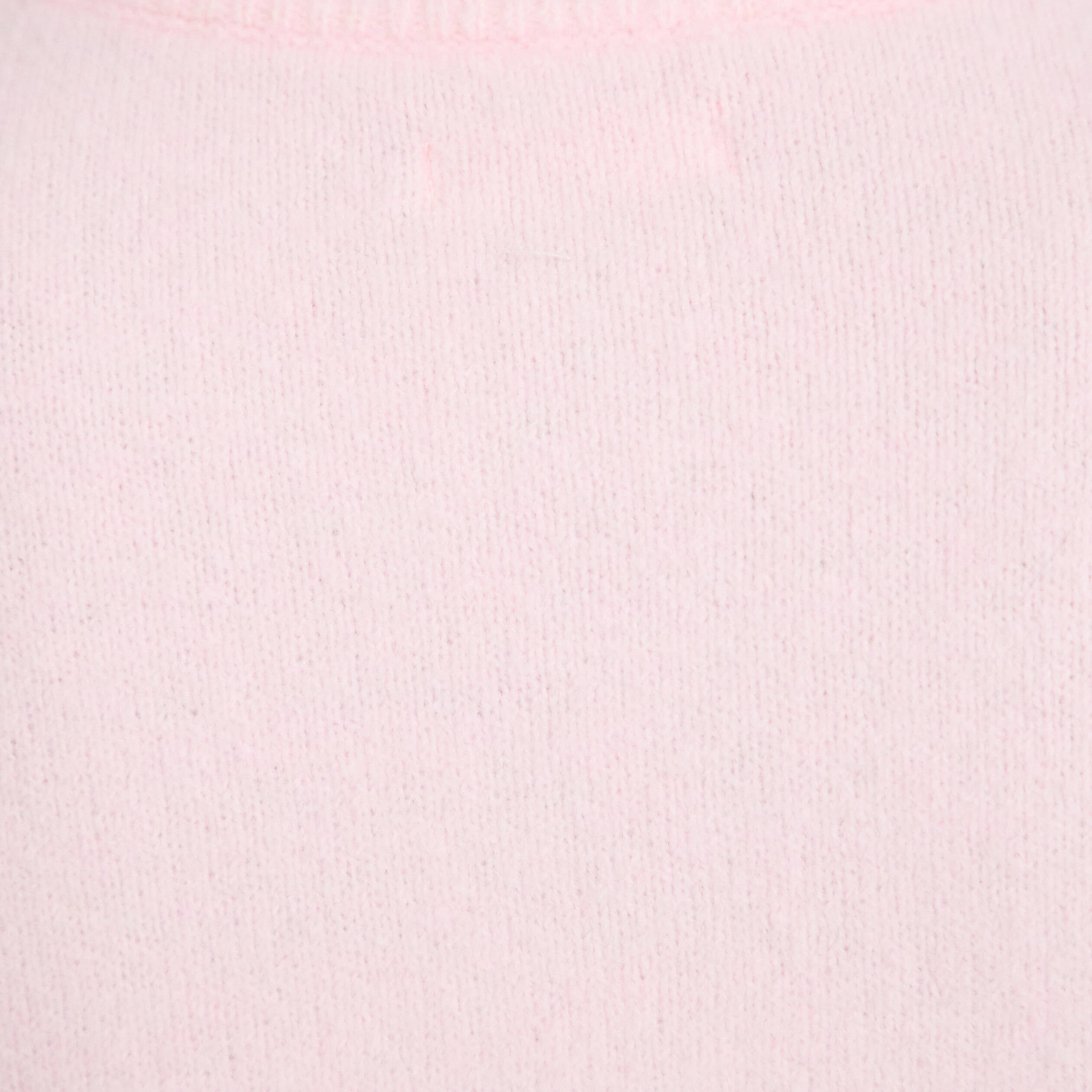 Gilet manches longues col rond rose clair femme