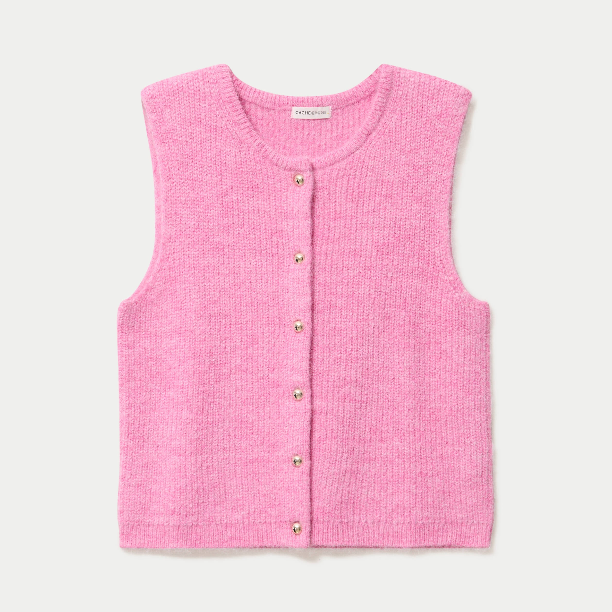 Gilet sans manches rose fushia femme
