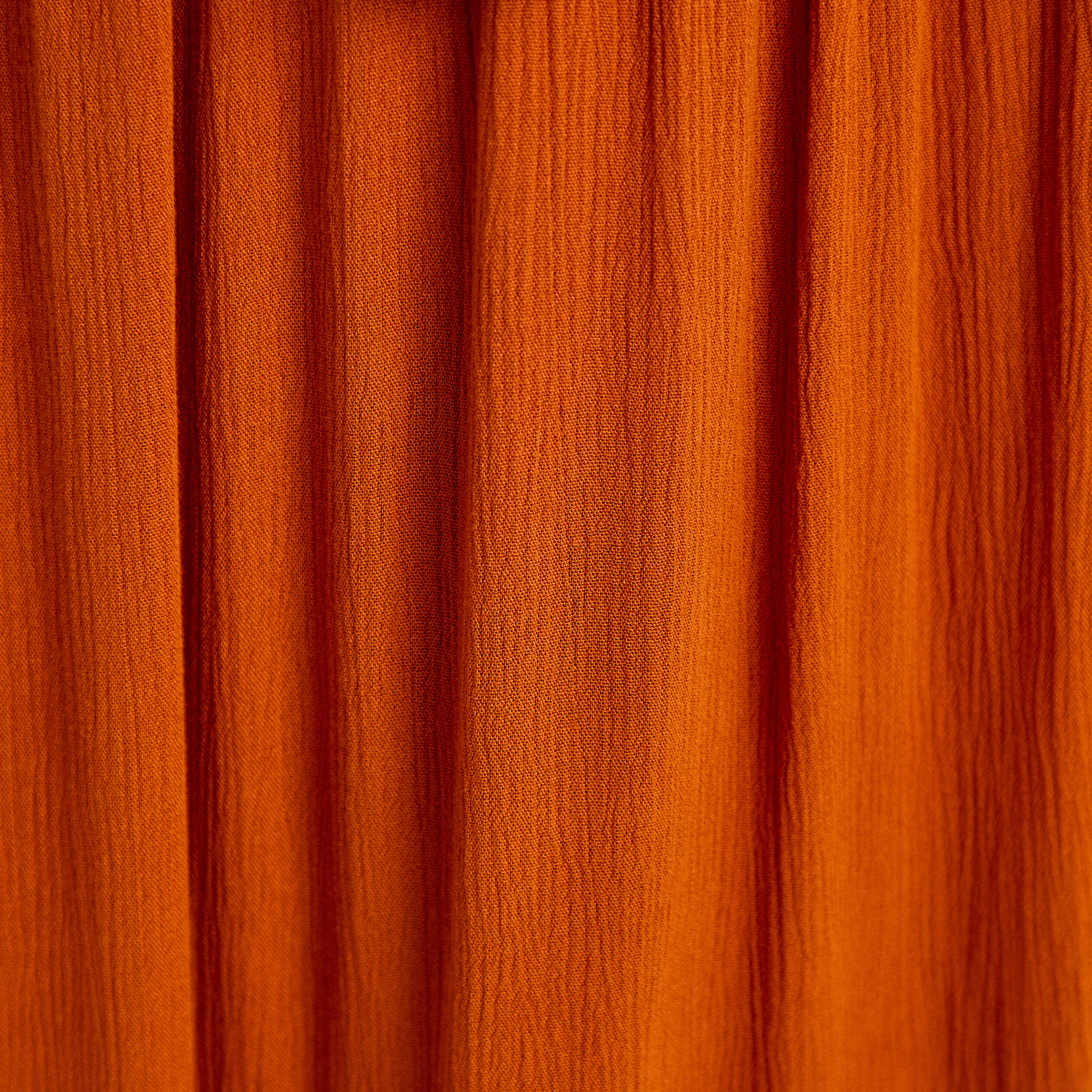 Jupe longue pliss&eacute;e &eacute;vas&eacute;e orange fonc&eacute; femme