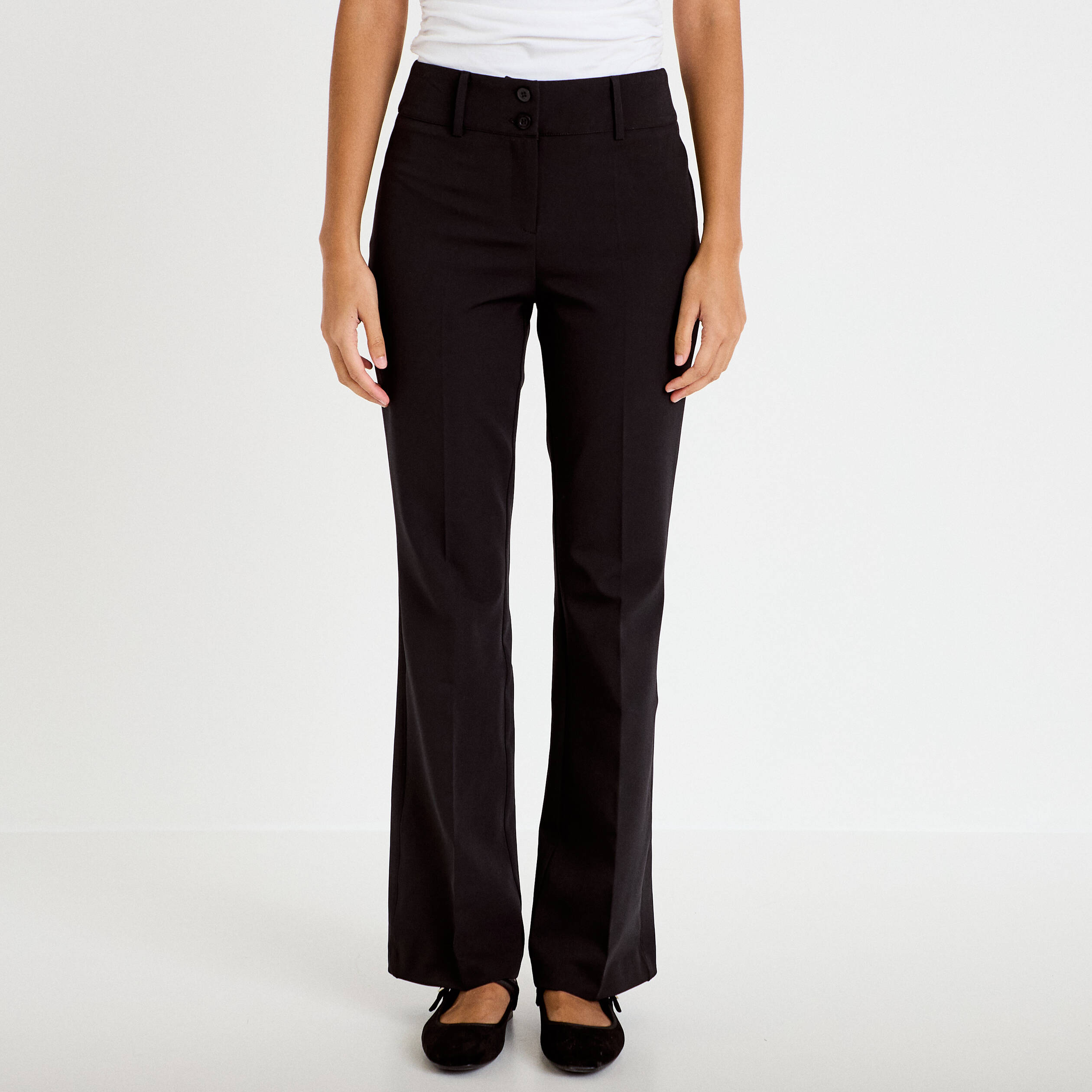 Pantalon flare noir femme