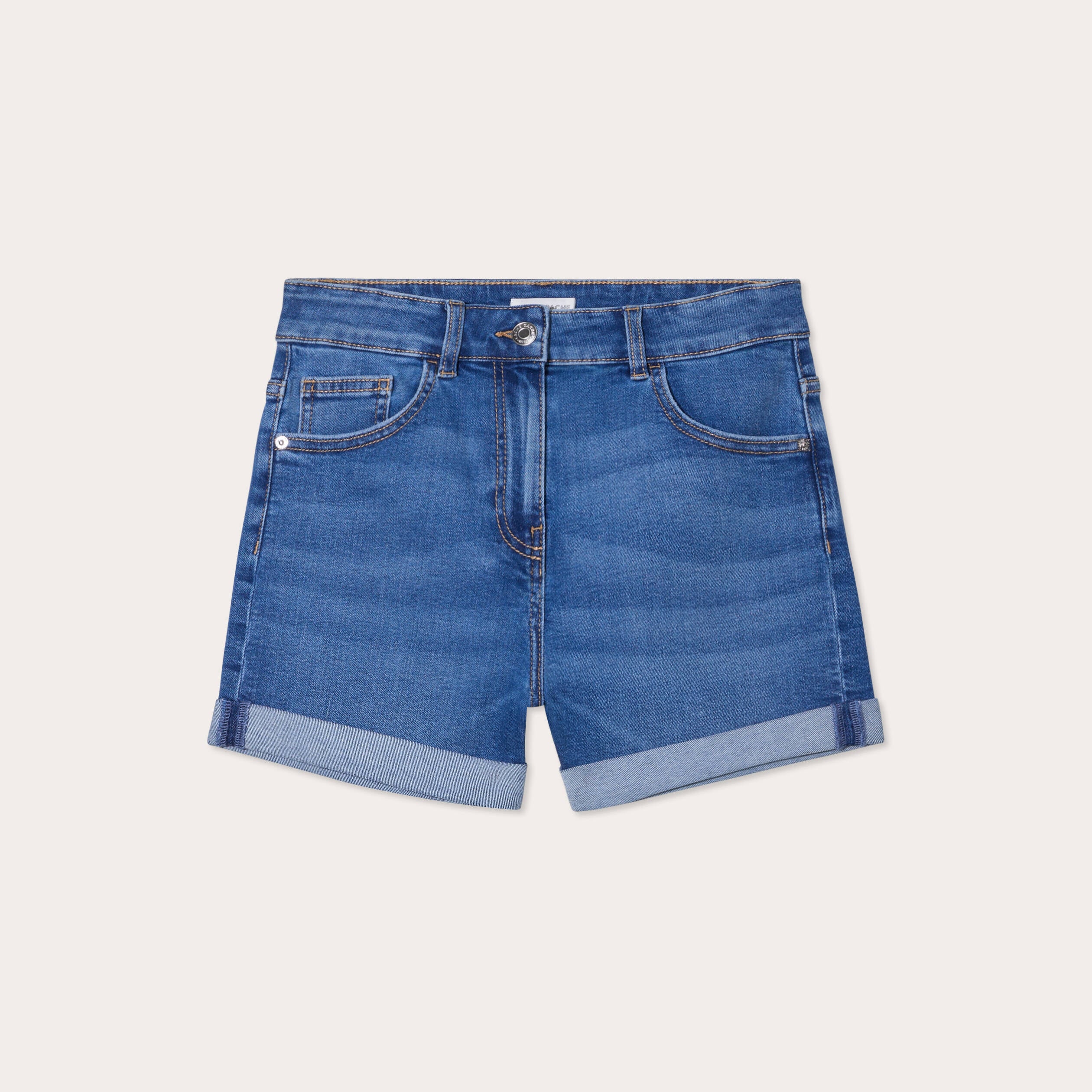 Short slim en jean denim stone femme