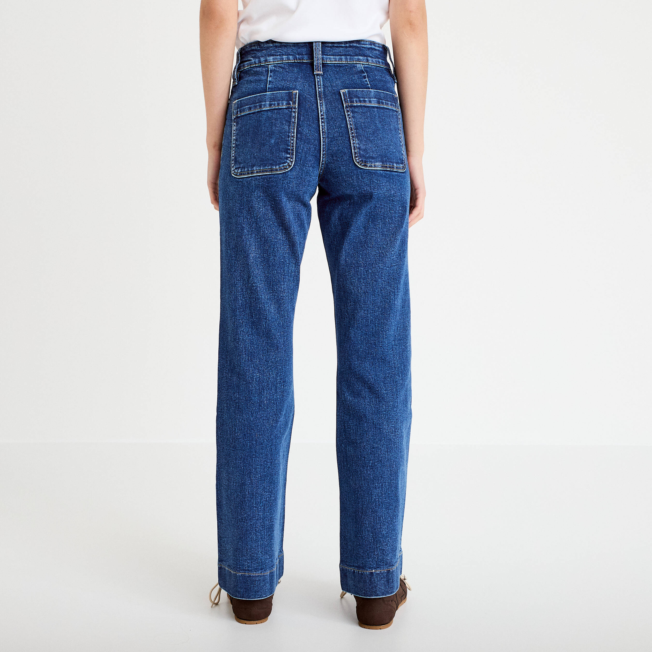 Jean bootcut taille haute denim stone femme
