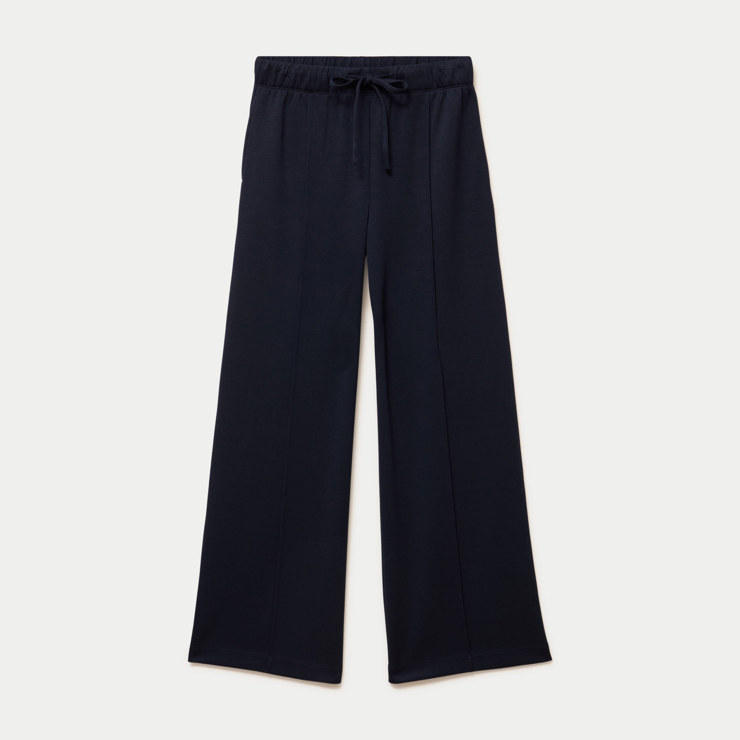 Jogging bootcut taille haute bleu marine femme