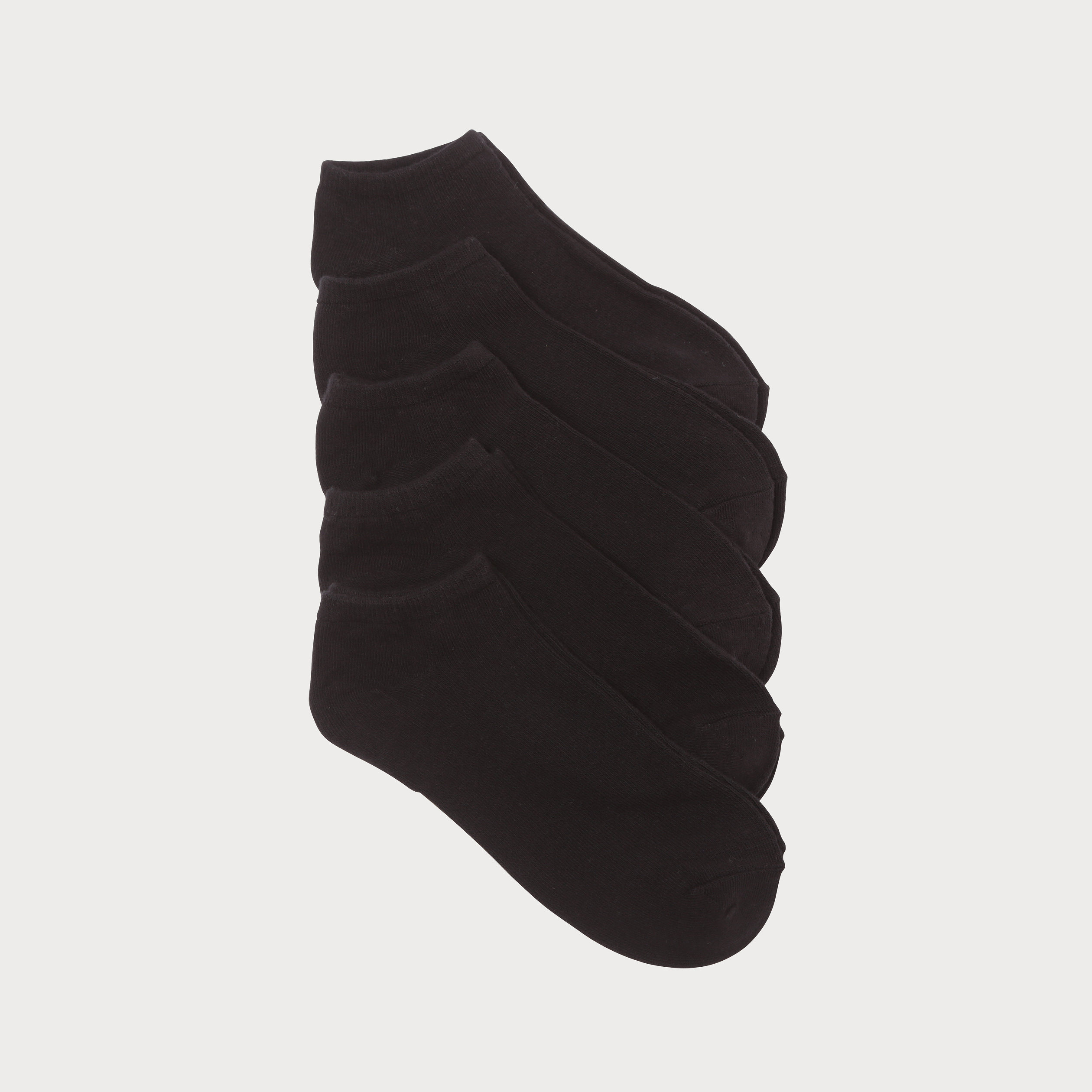 Lot de 5 paires de chaussettes unies noir femme