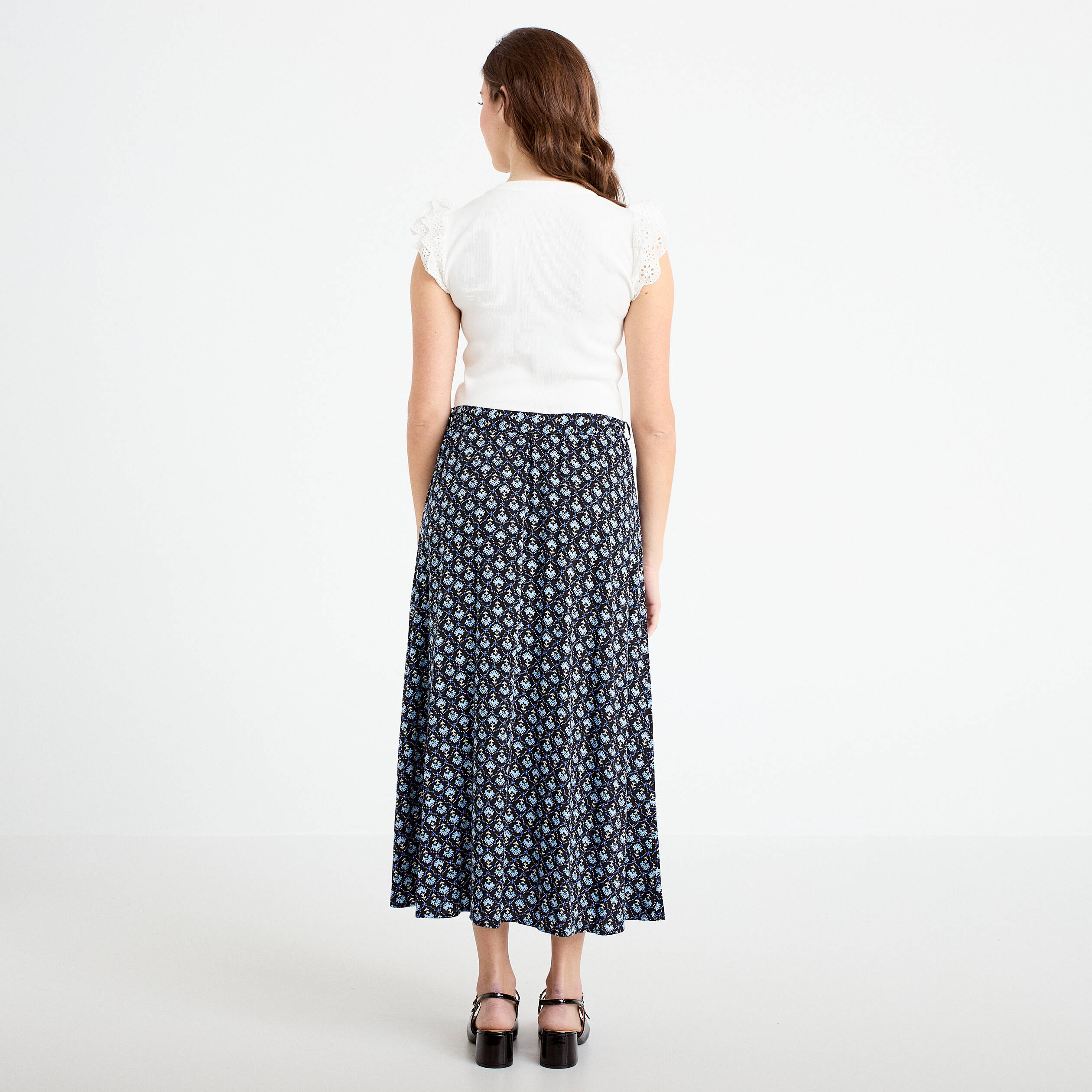 Robe bi-mati&egrave;re cintr&eacute;e noir femme