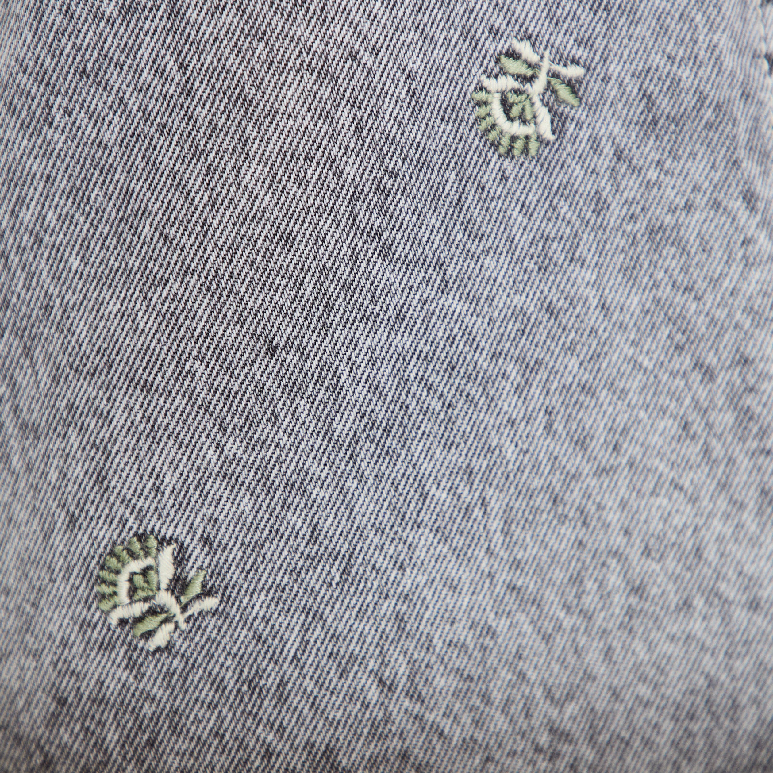 Robe courte &eacute;vas&eacute;e en jean sans manches denim gris femme