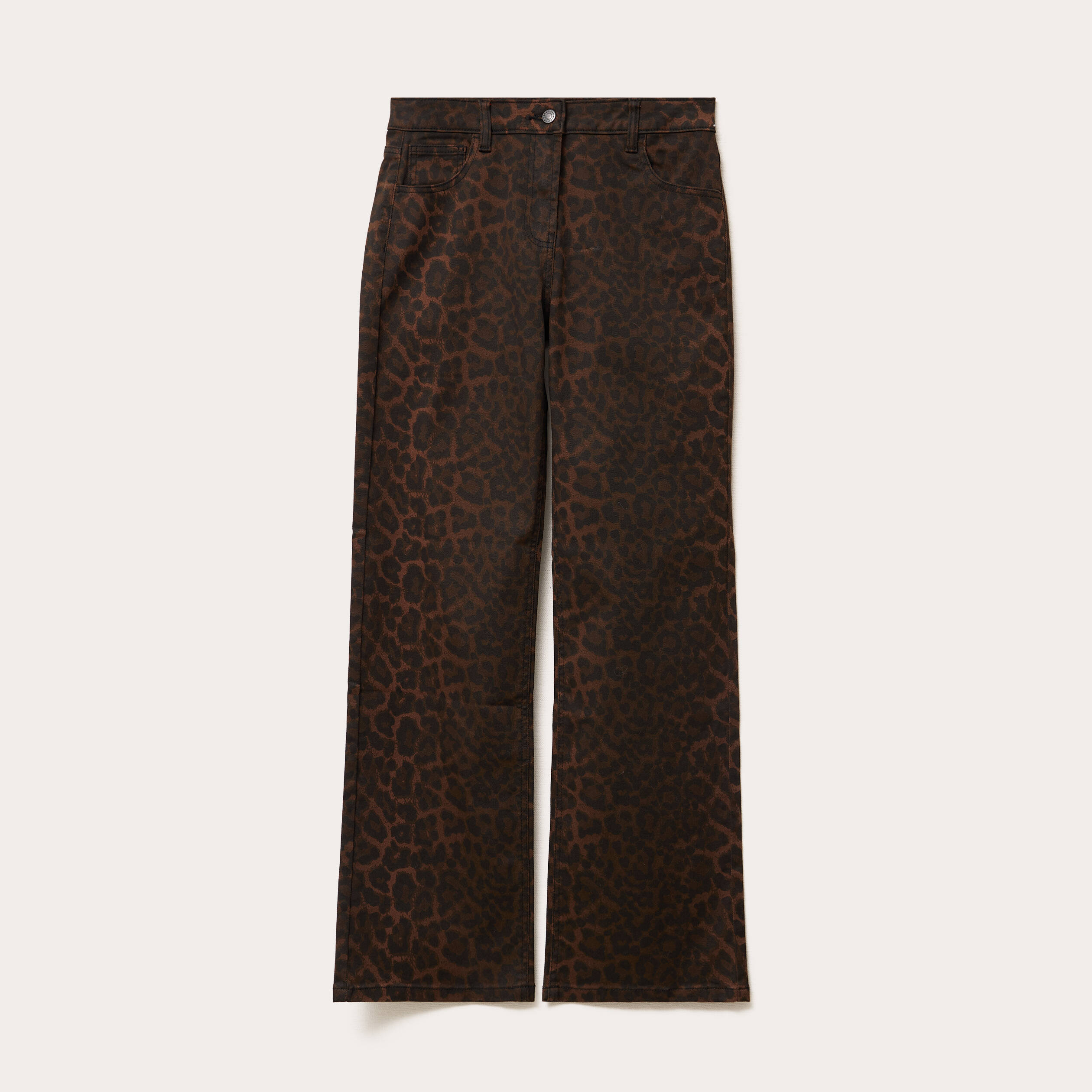 Pantalon droit marron femme