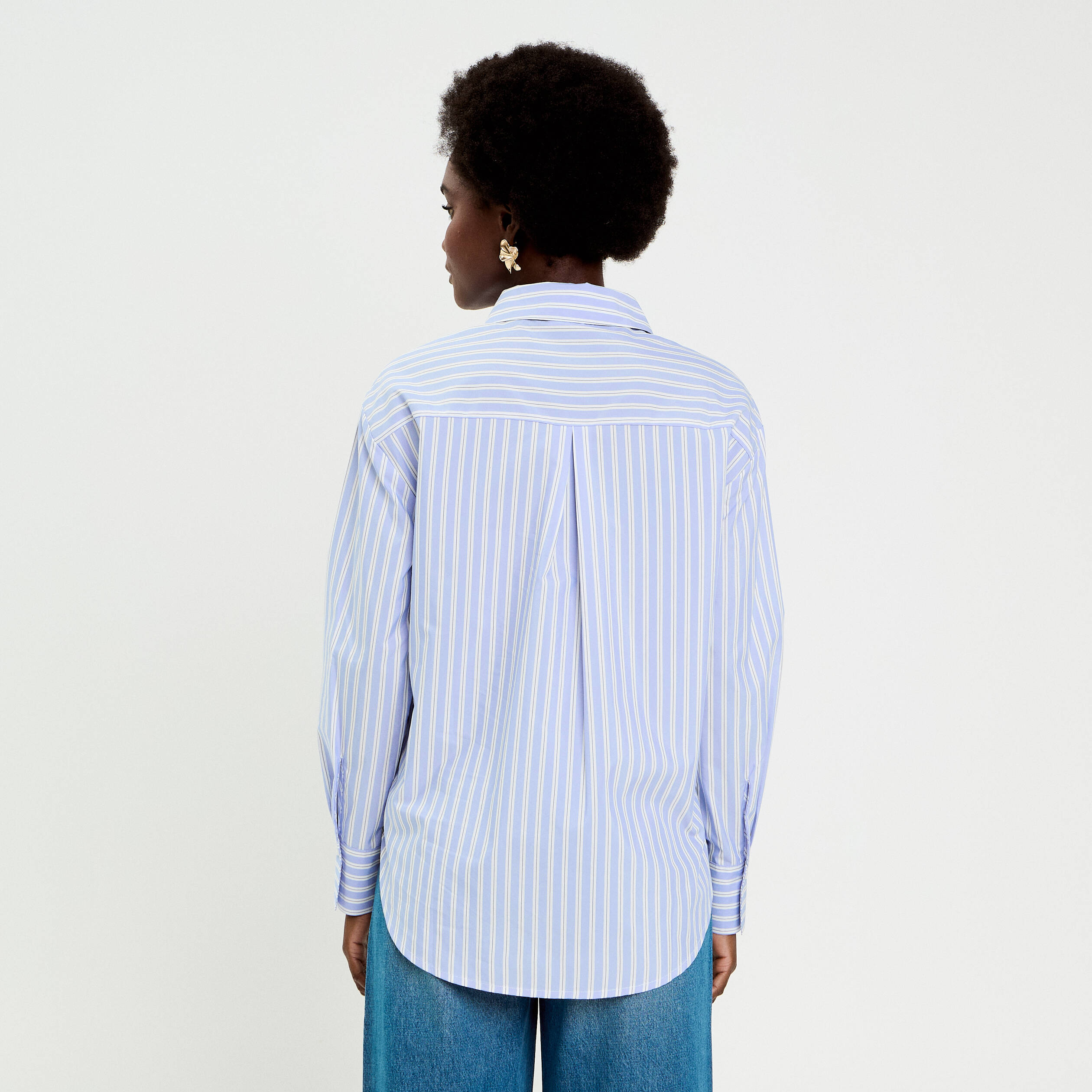 Chemise ray&eacute;e blanc femme